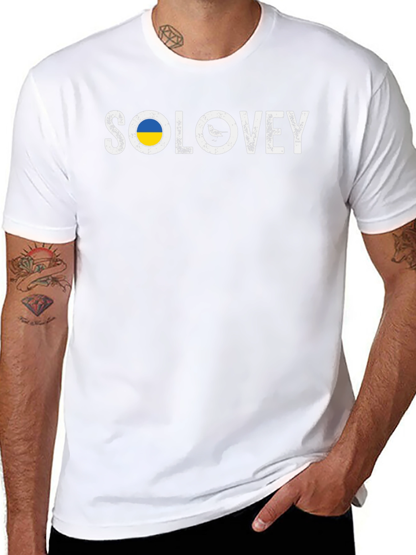 Solovey Ukraine Bird Graphic Black T-Shirt