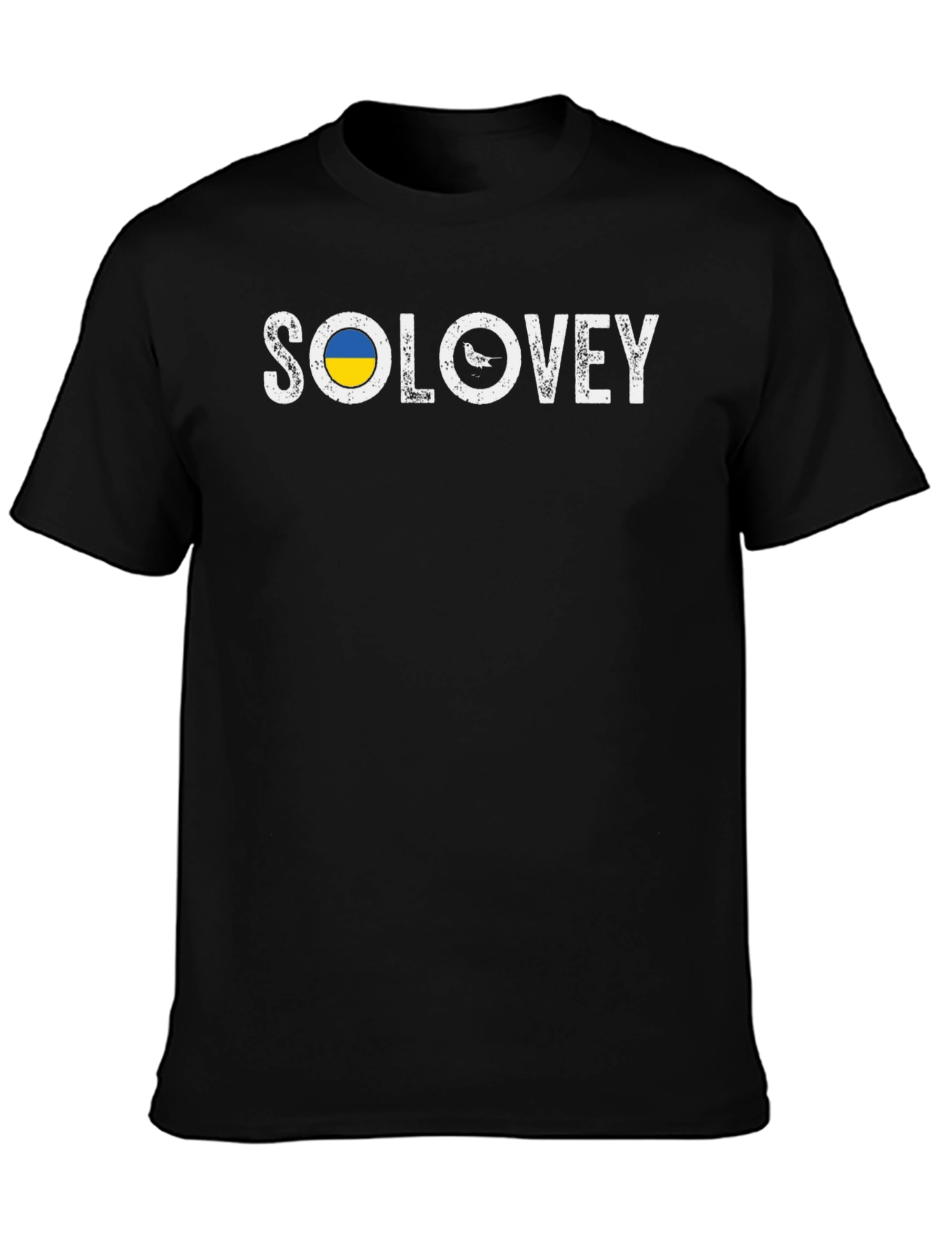 Solovey Ukraine Bird Graphic Black T-Shirt