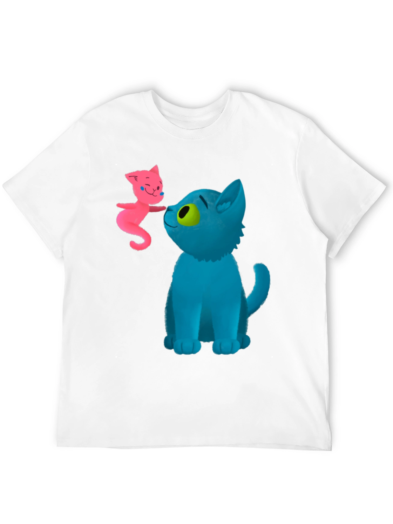 Cartoon Cats Graphic Tee - Whimsical Black T-Shirt