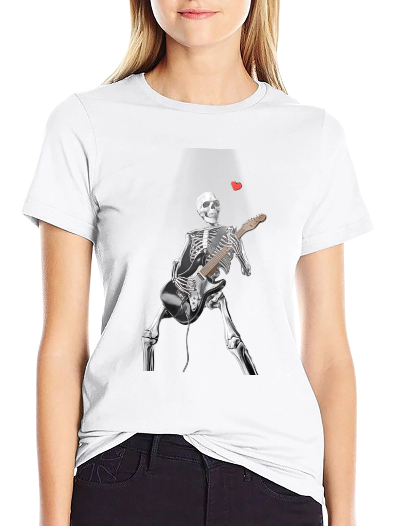 Skeleton Guitarist Graphic T-Shirt - Rock n Roll Style