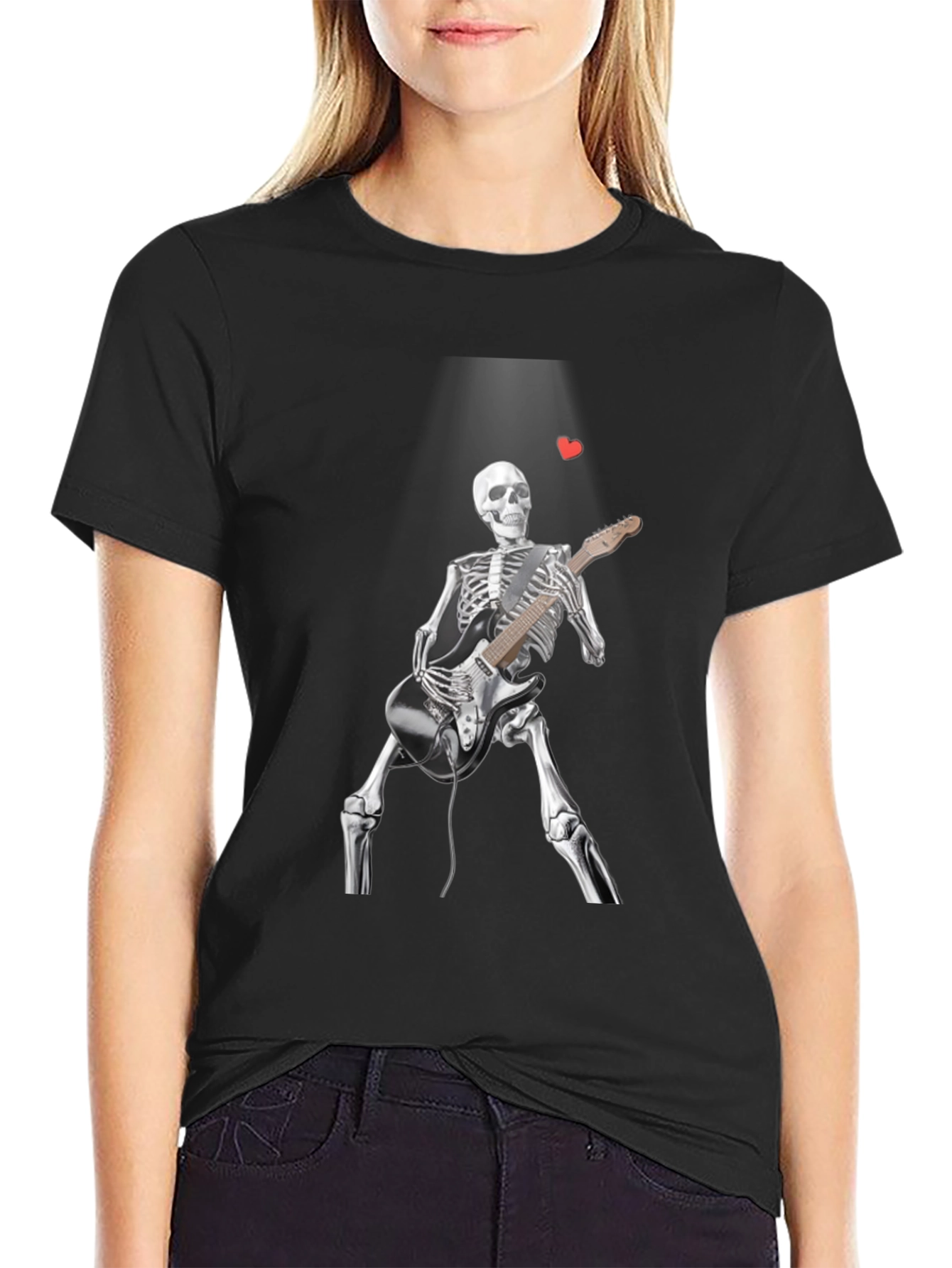 Skeleton Guitarist Graphic T-Shirt - Rock n Roll Style
