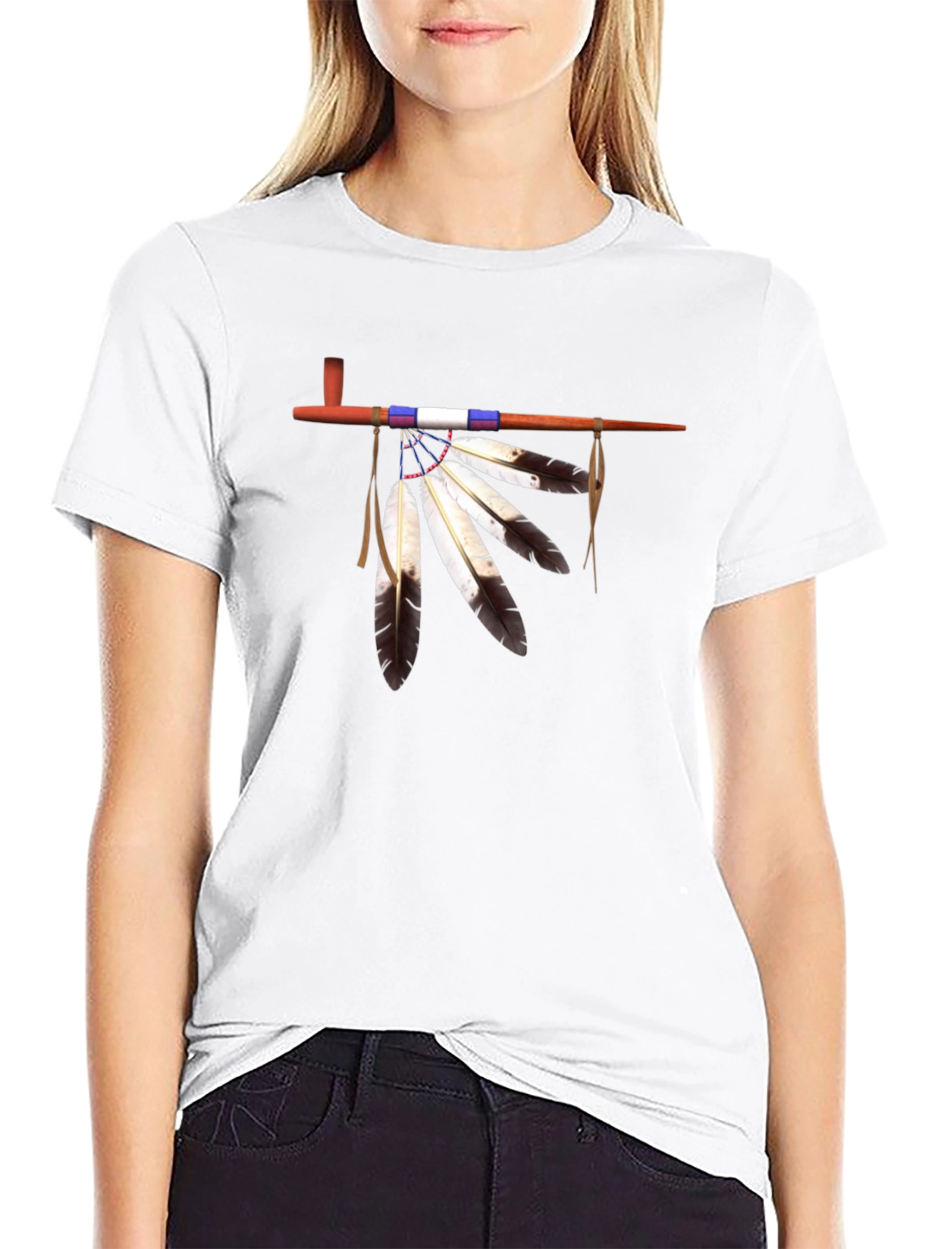 Native American Pipe Graphic T-Shirt