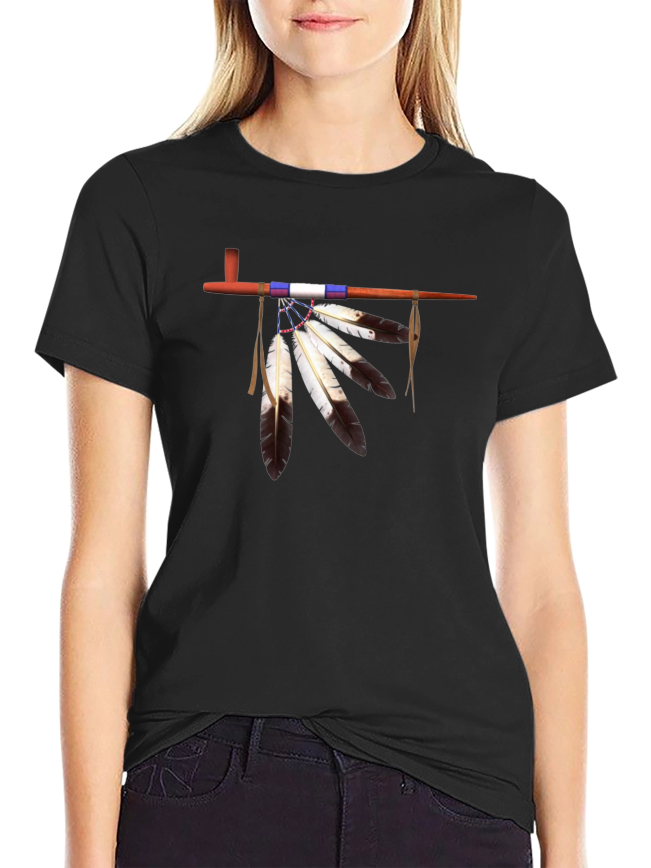 Native American Pipe Graphic T-Shirt