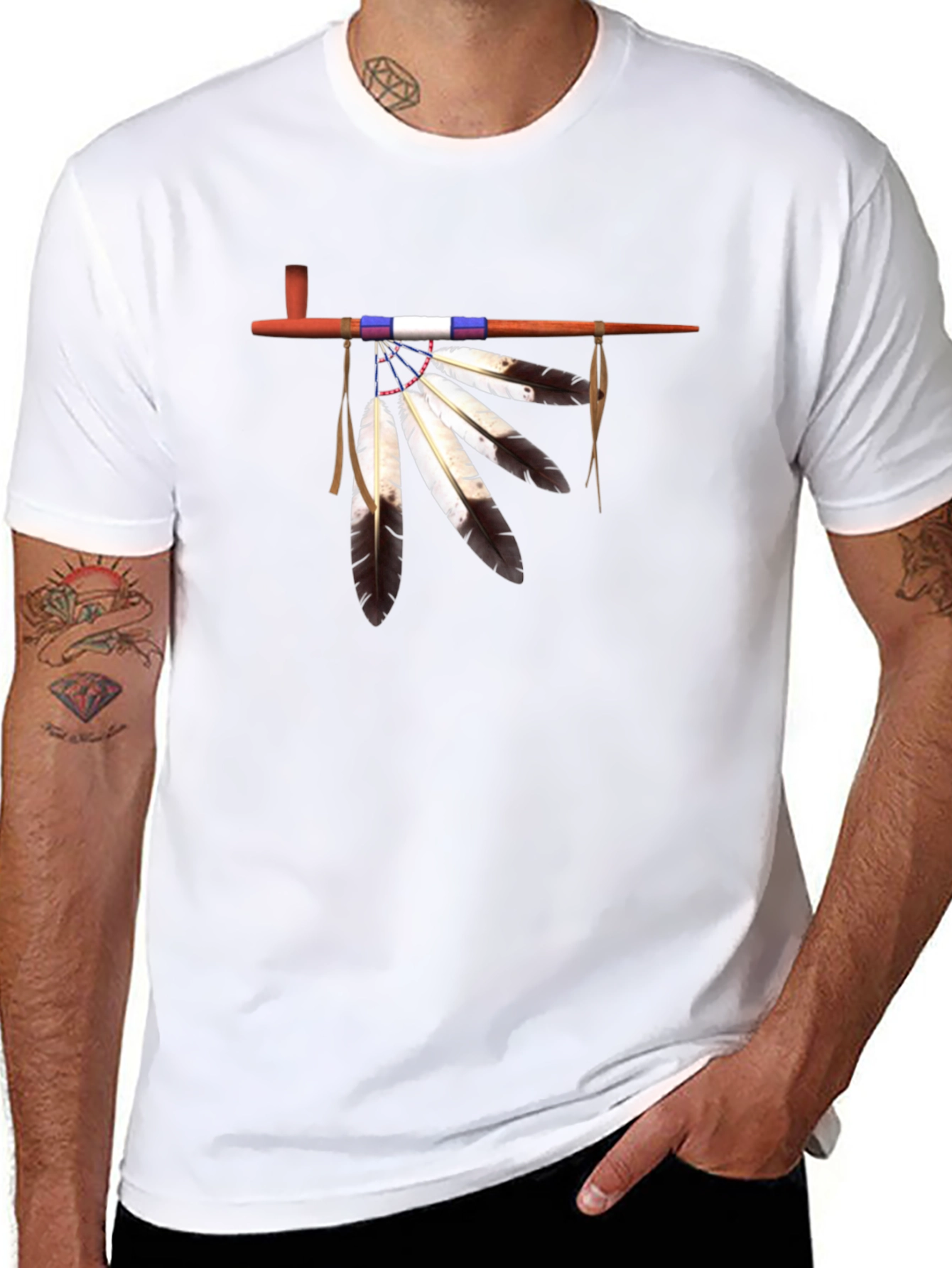 Native American Pipe Graphic T-Shirt