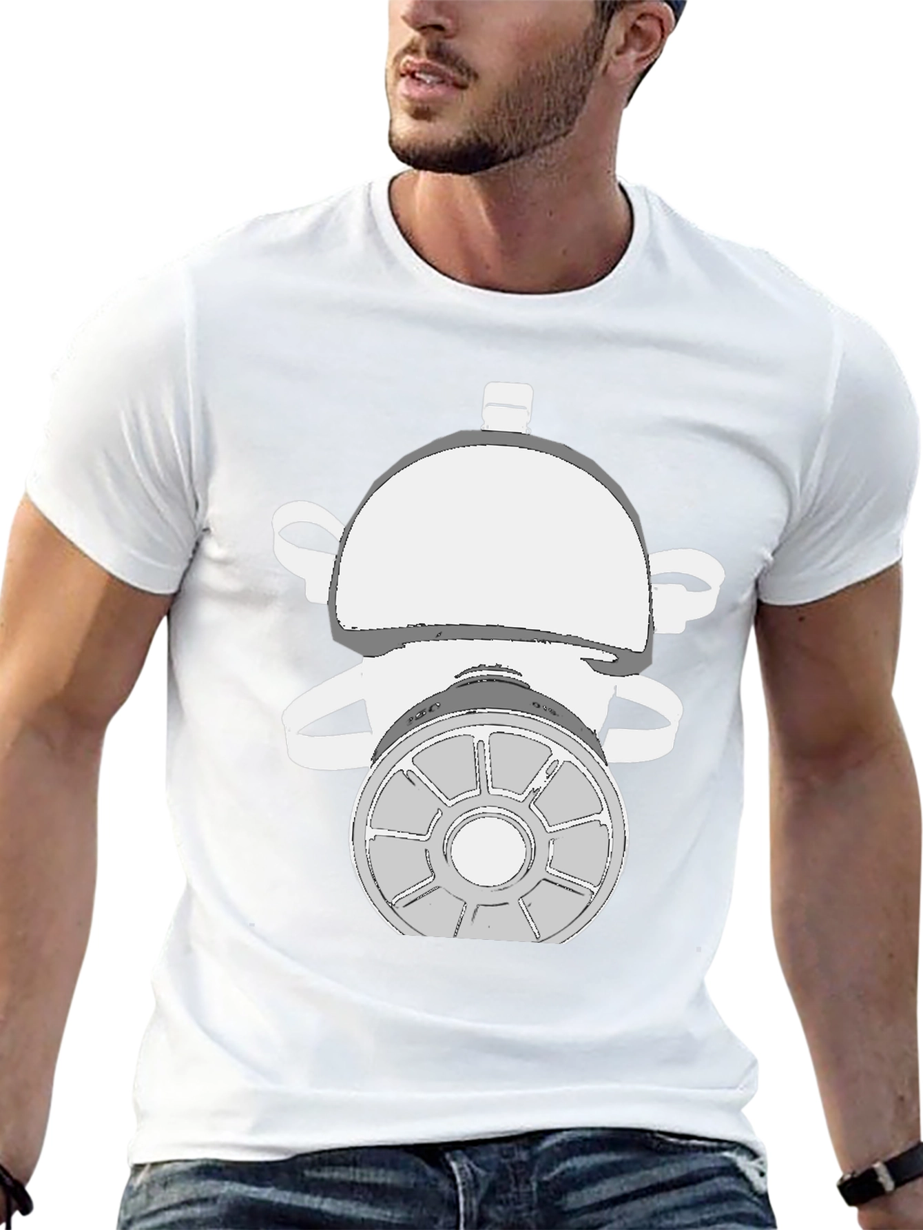 Gas Mask Graphic Tee - Black Cotton T-Shirt