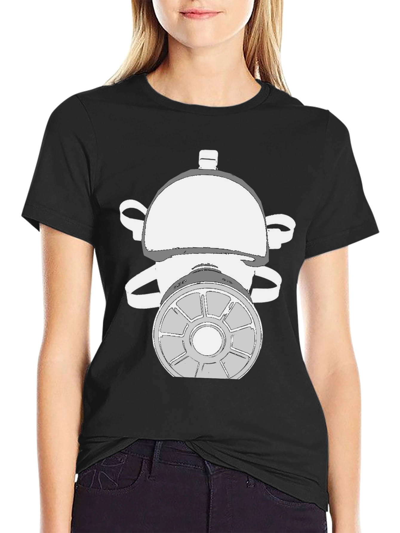 Gas Mask Graphic Tee - Black Cotton T-Shirt