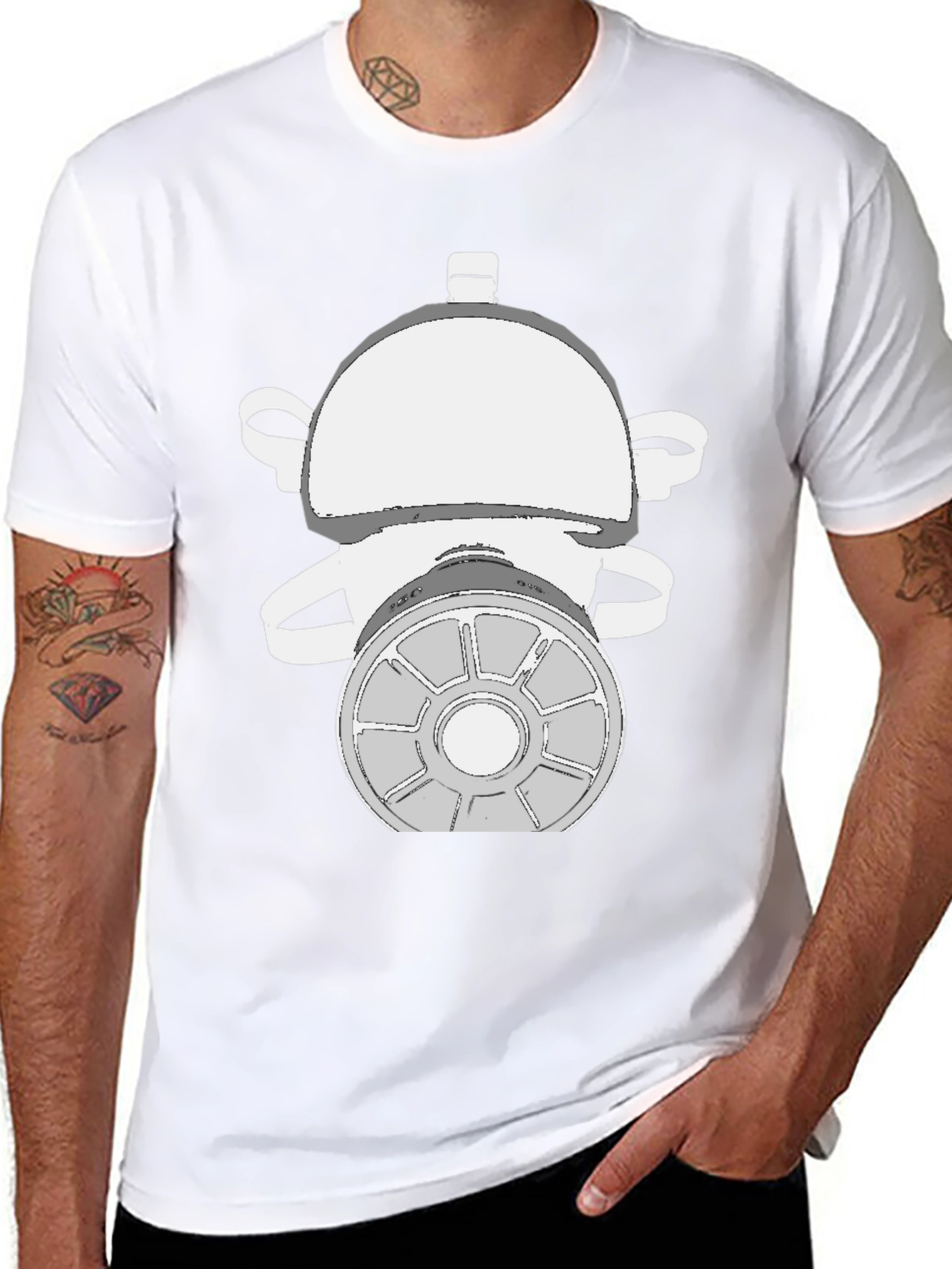 Gas Mask Graphic Tee - Black Cotton T-Shirt