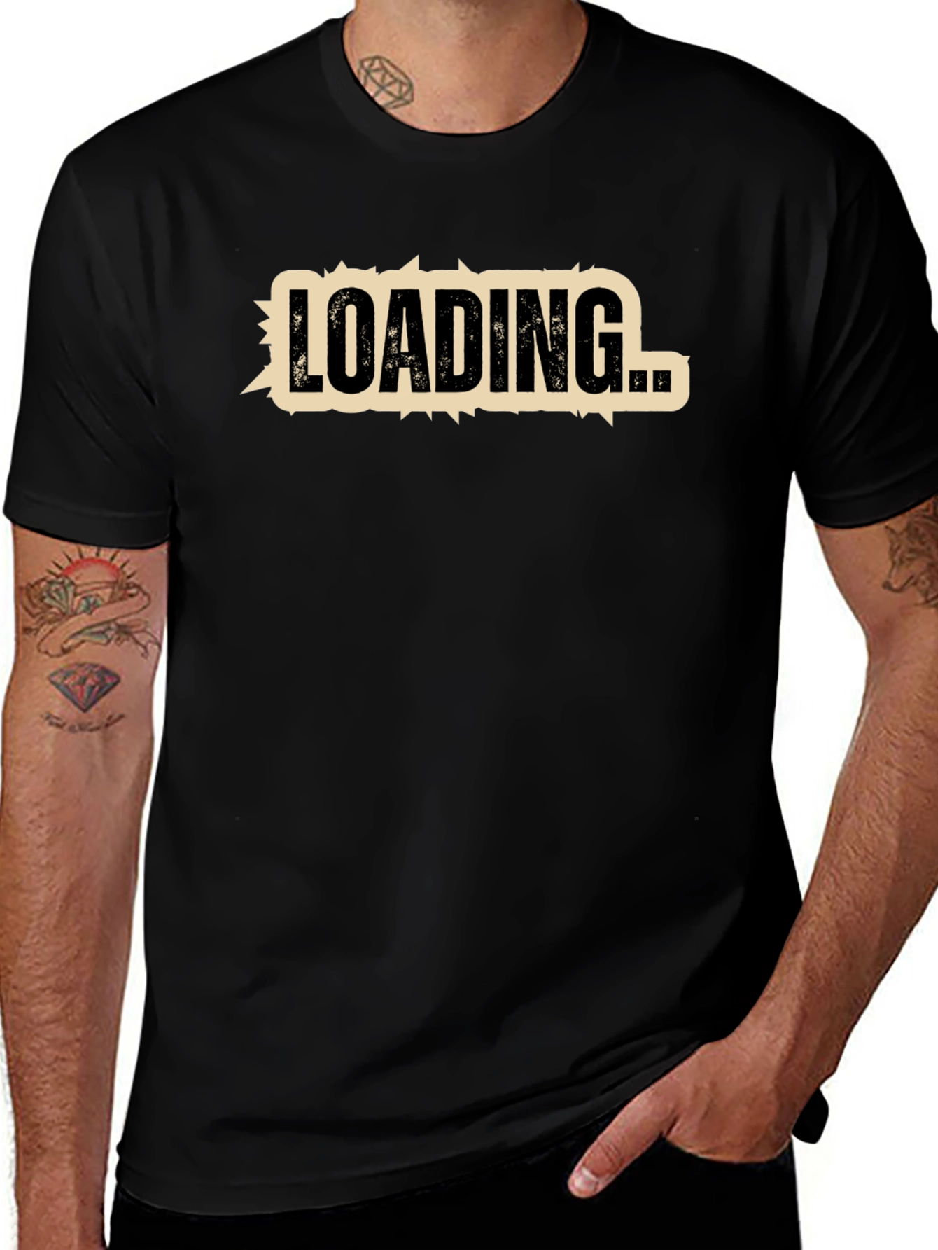 Loading... Graphic T-Shirt - Black Cotton Tee