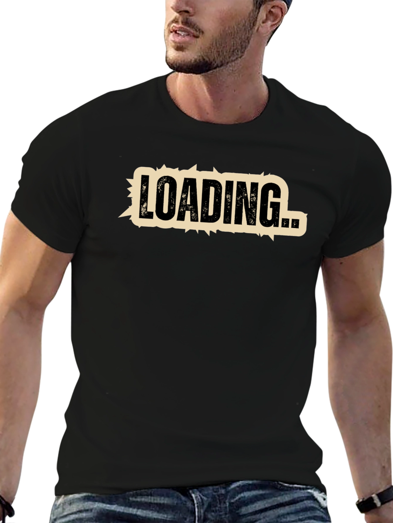 Loading... Graphic T-Shirt - Black Cotton Tee