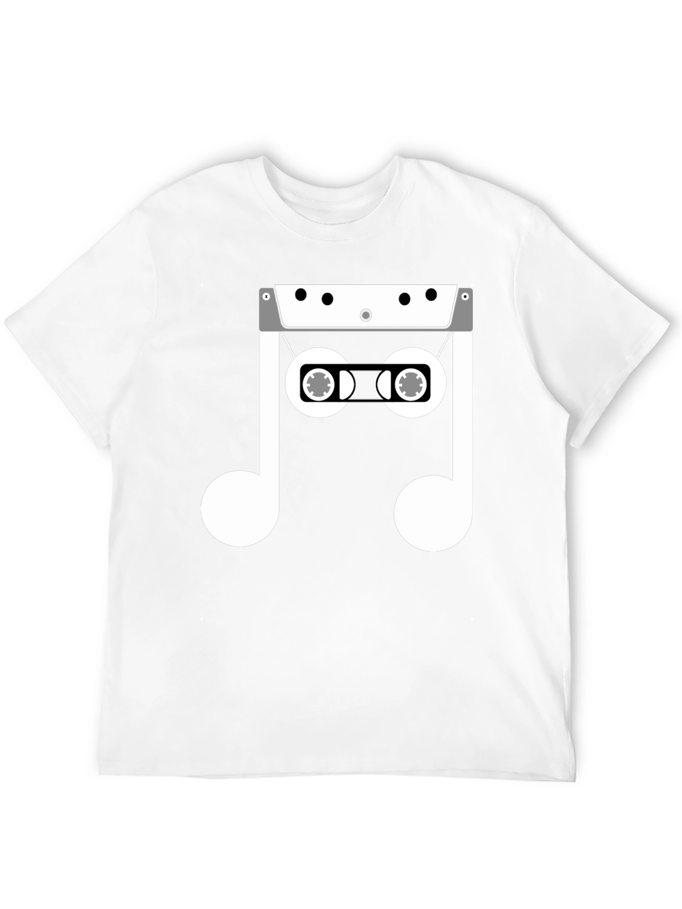Cassette Tape Music Note Graphic T-Shirt