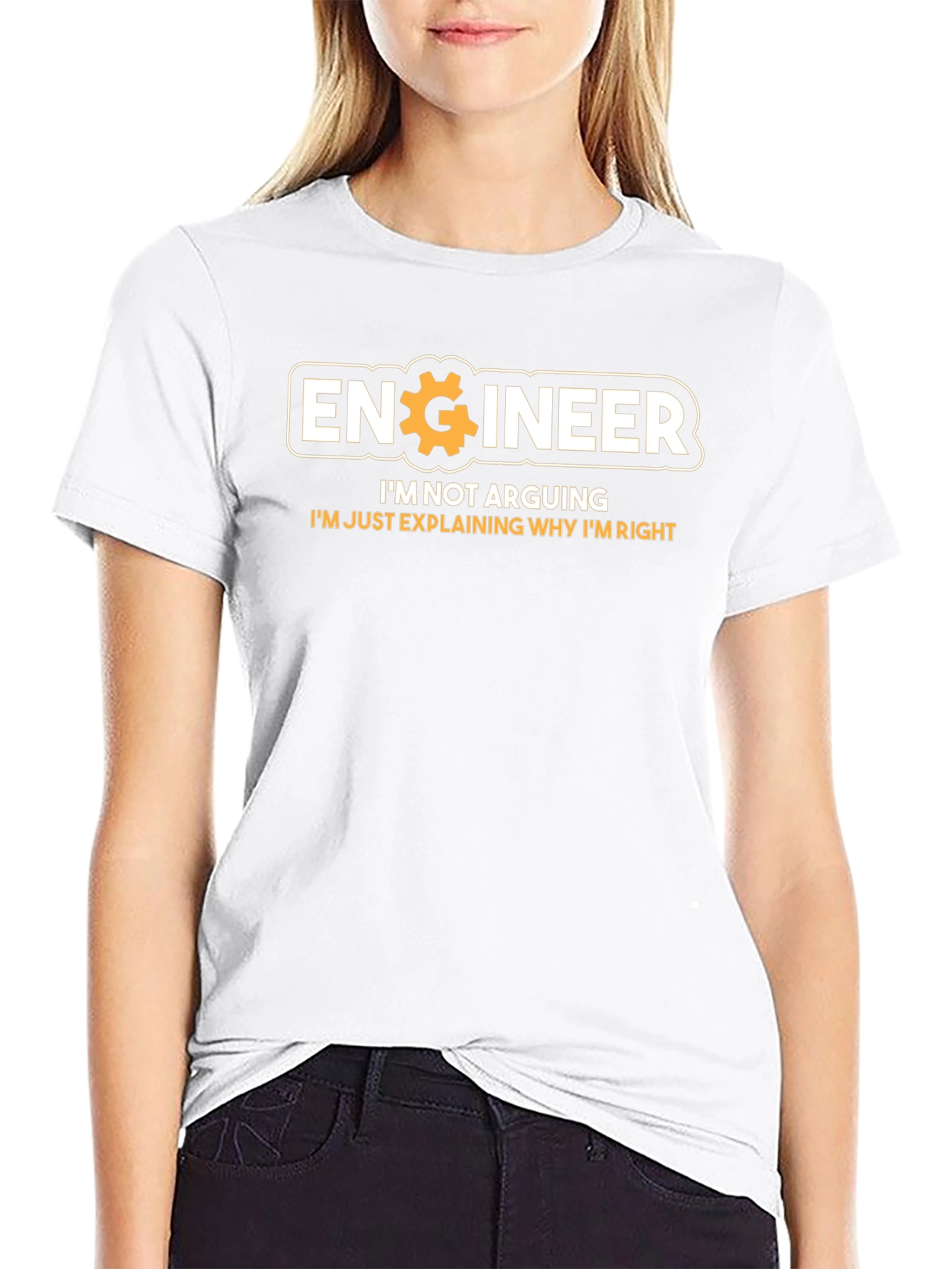 Engineer Im Not Arguing Funny Black T-Shirt