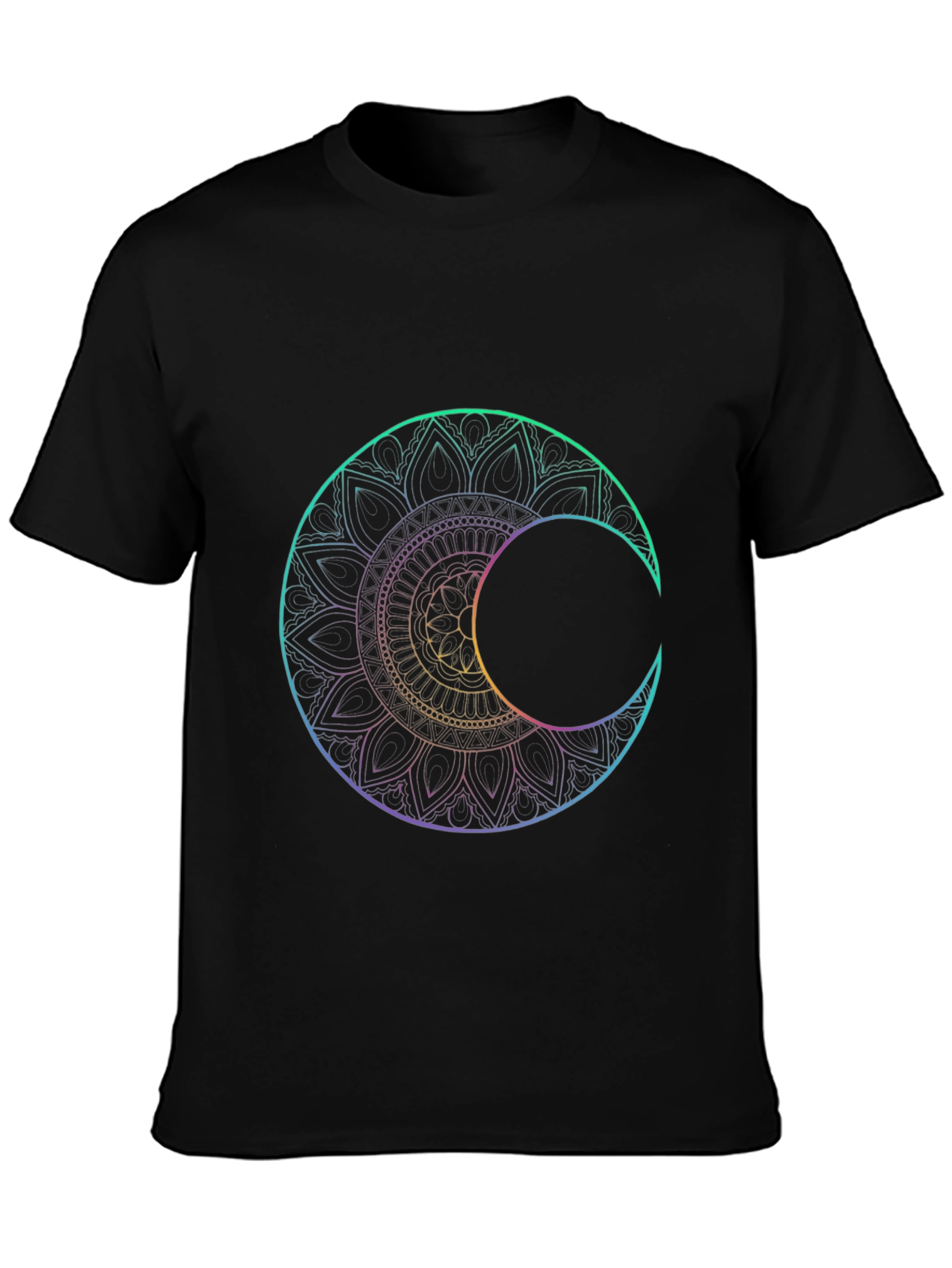 Lunar Mandala Graphic Tee - Black