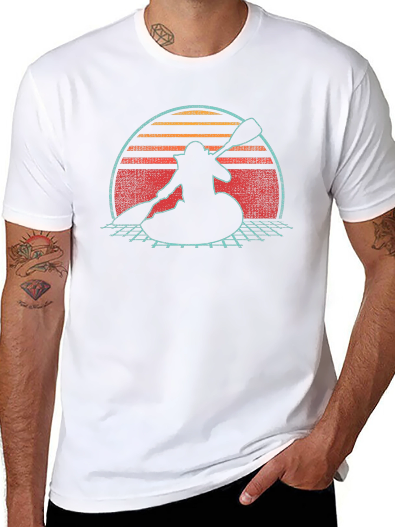Retro Kayak Sunset T-Shirt