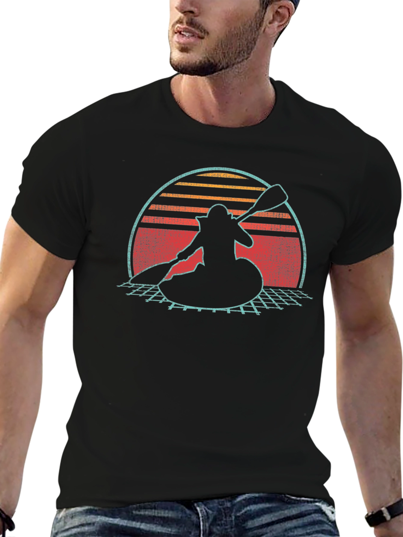Retro Kayak Sunset T-Shirt
