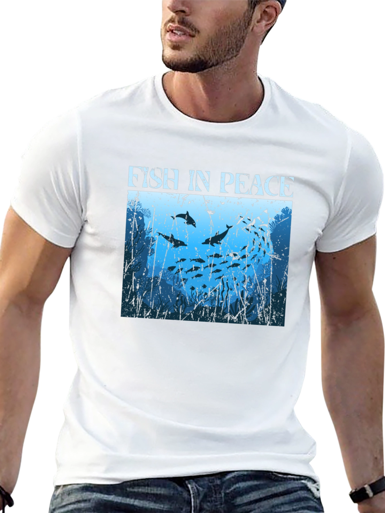 Fish in Peace Graphic Tee - Ocean Lover Shirt