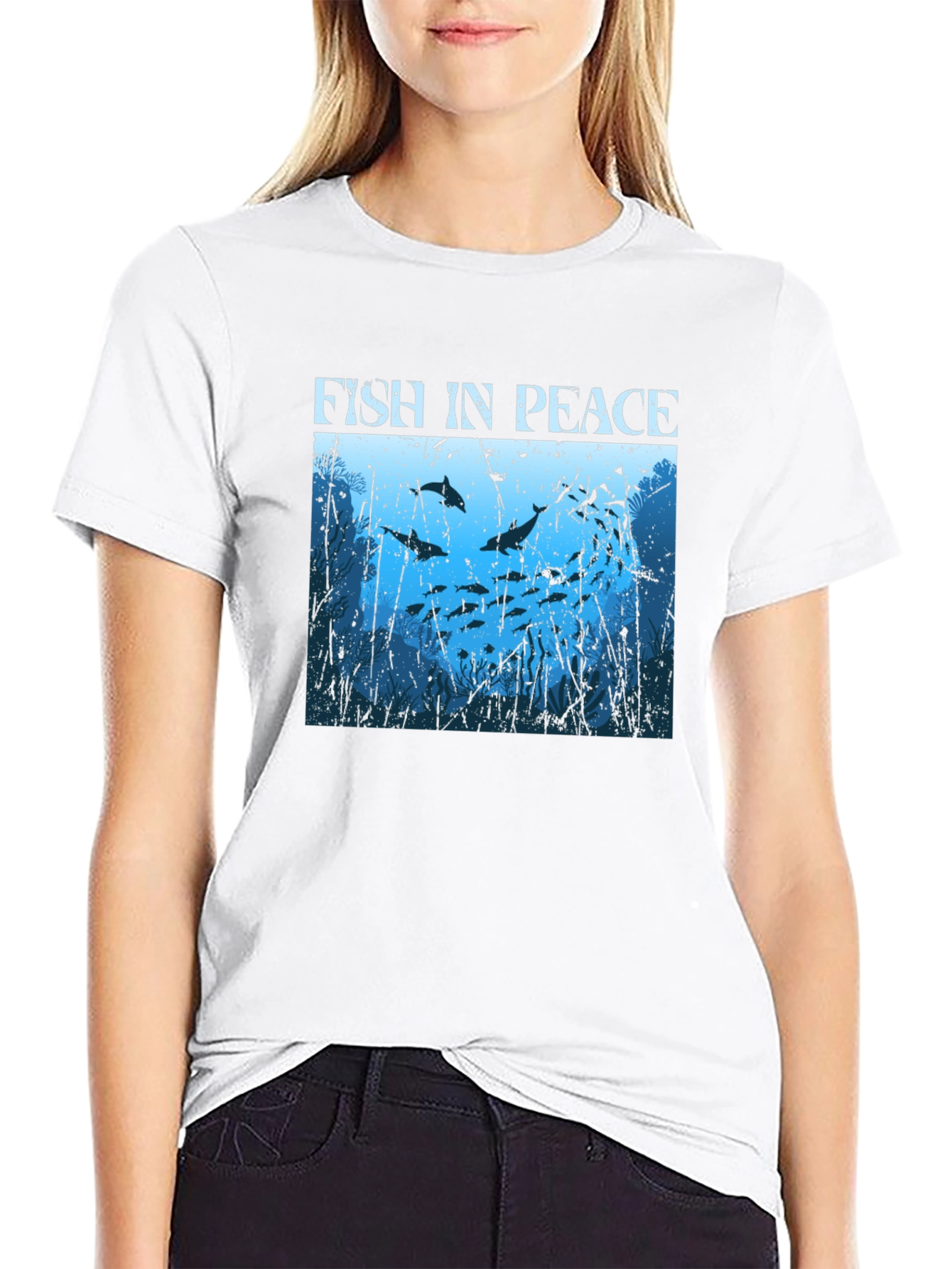 Fish in Peace Graphic Tee - Ocean Lover Shirt