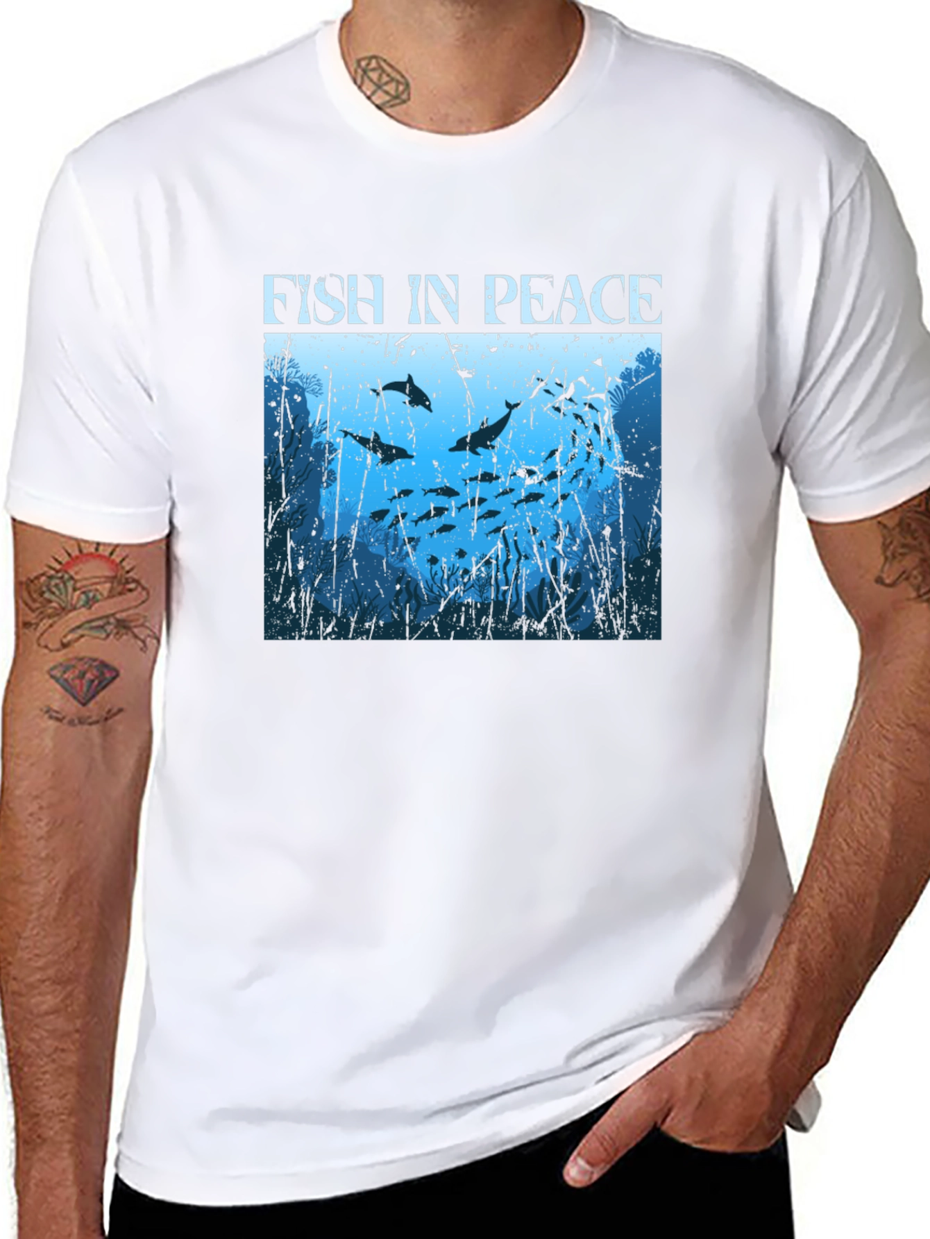 Fish in Peace Graphic Tee - Ocean Lover Shirt