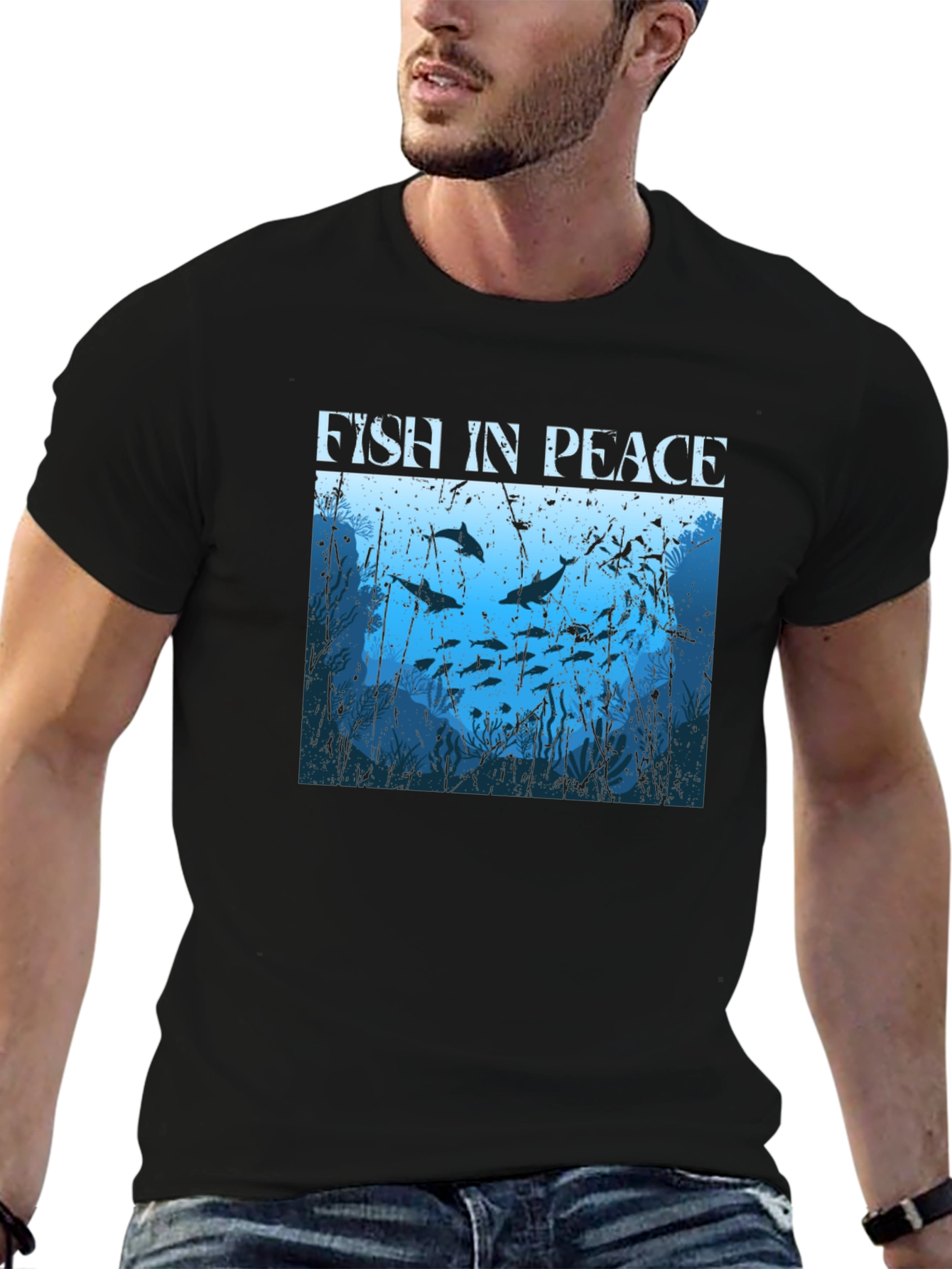 Fish in Peace Graphic Tee - Ocean Lover Shirt