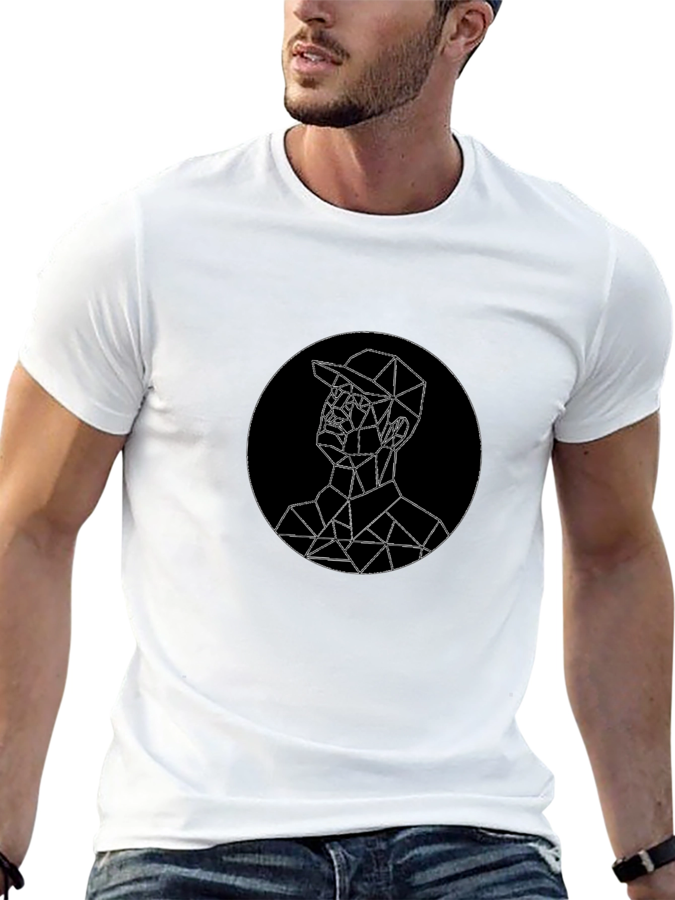 Geometric Man Graphic Tee - Modern Style