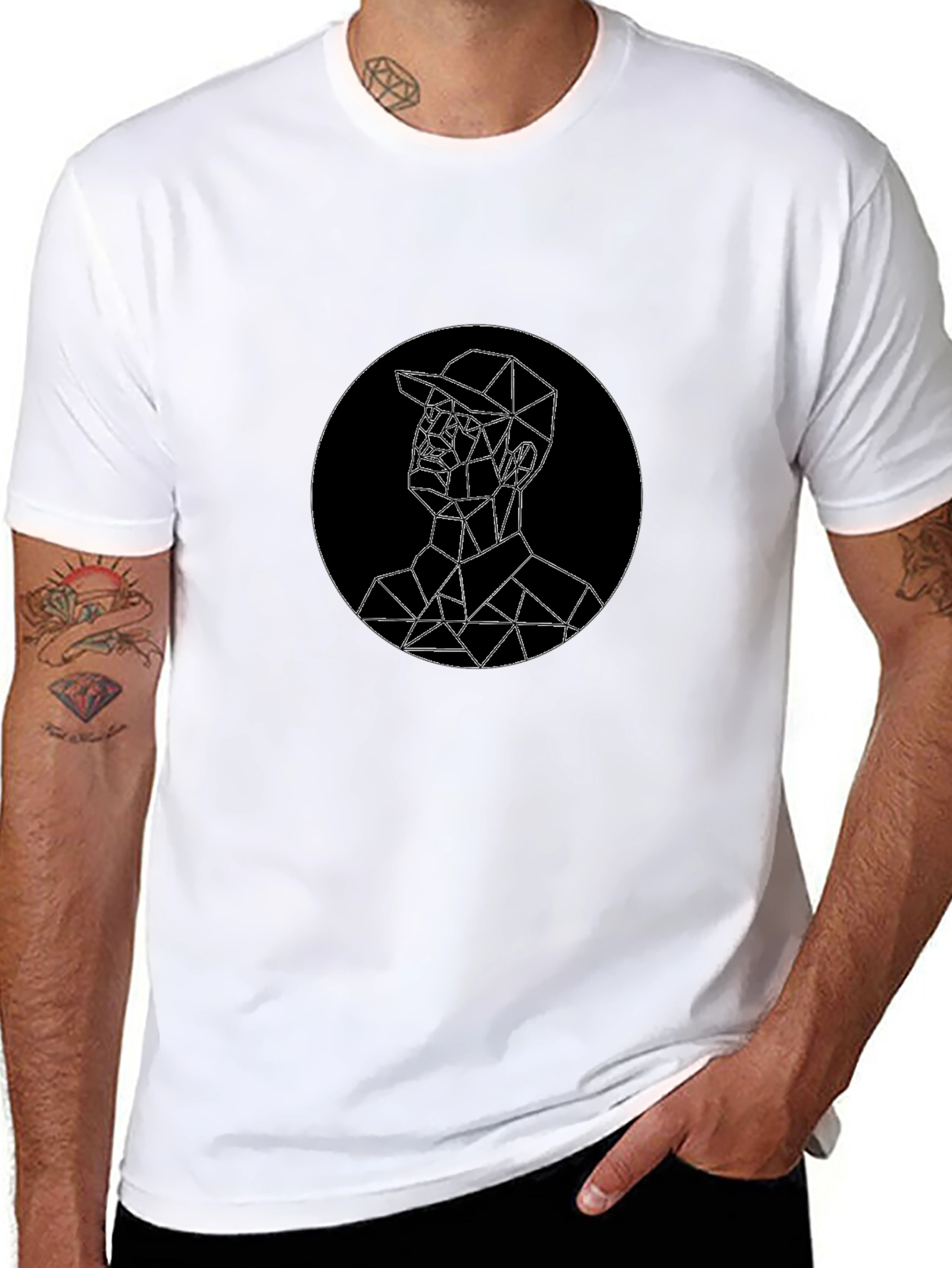 Geometric Man Graphic Tee - Modern Style