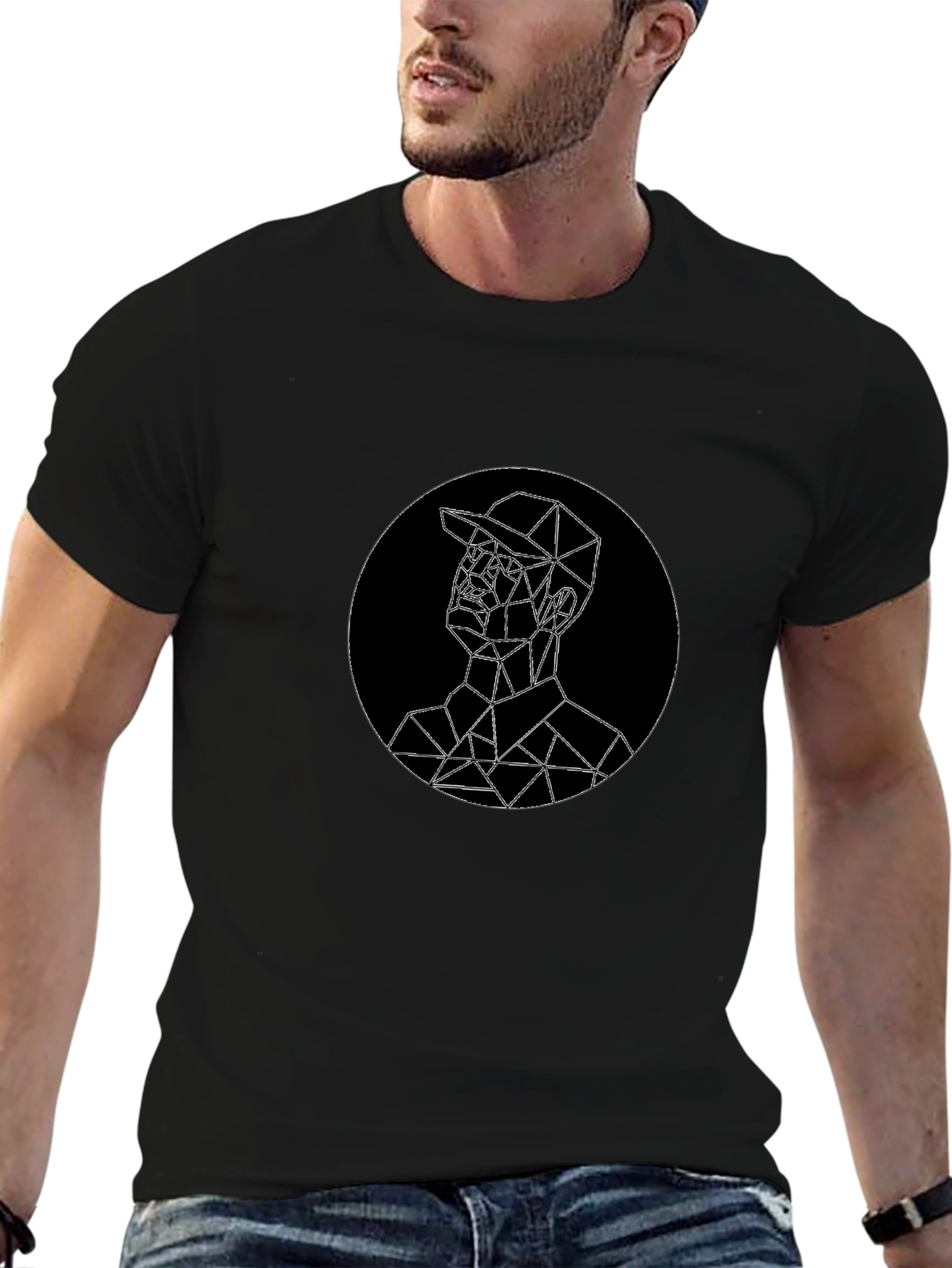 Geometric Man Graphic Tee - Modern Style