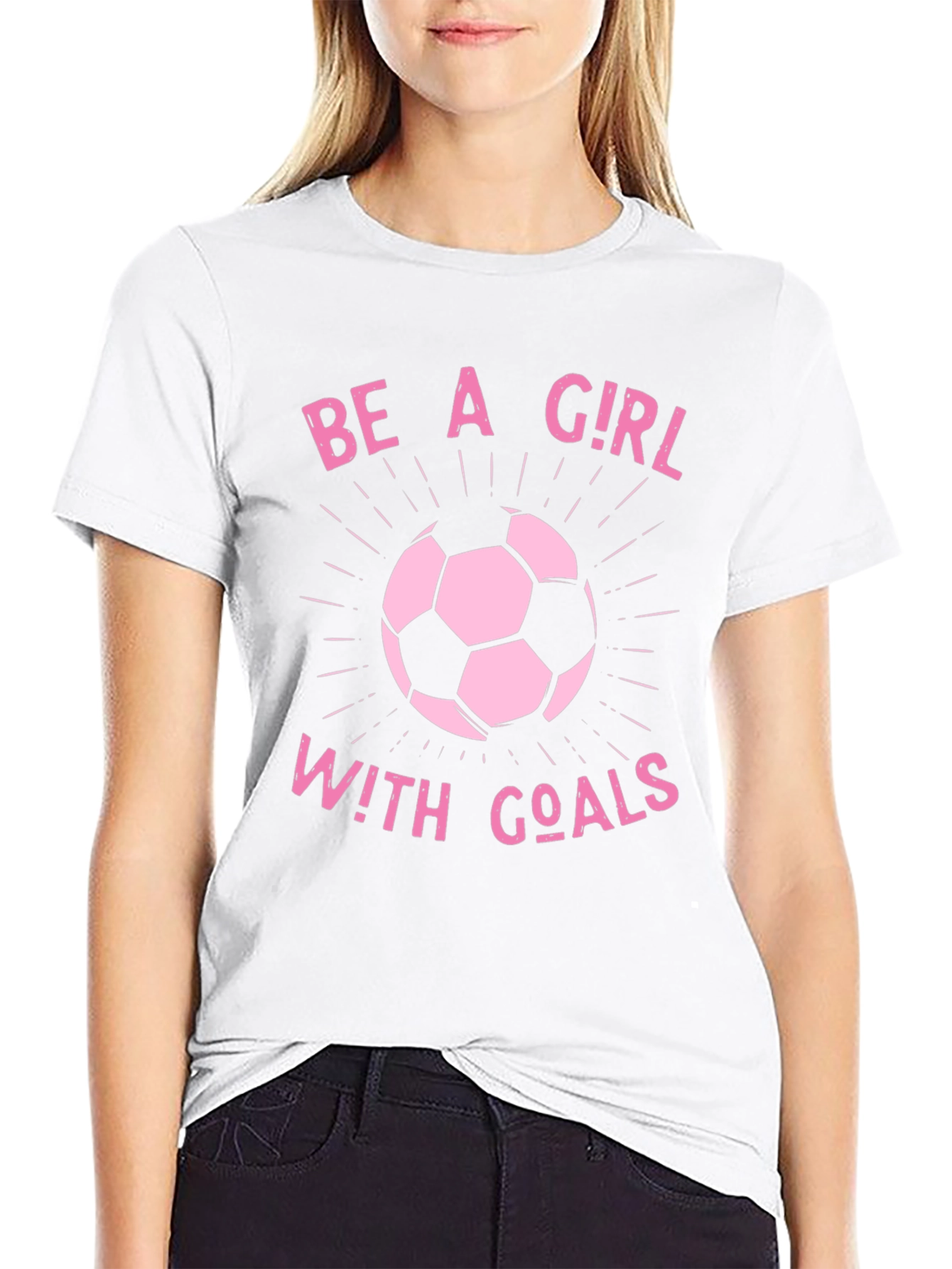 Girl With Goals Soccer T-Shirt - Black