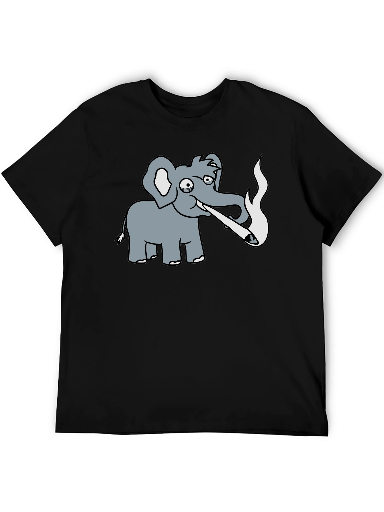 Humorous Elephant T-Shirt - Casual Black Tee