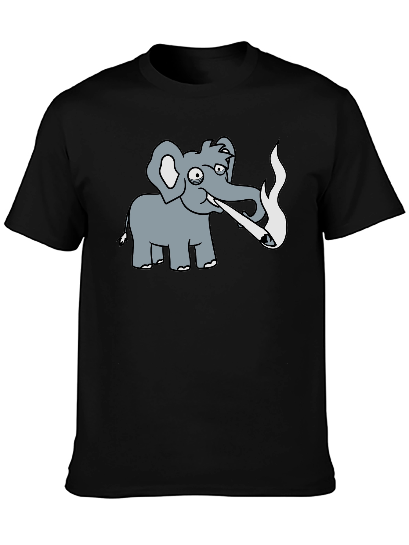 Humorous Elephant T-Shirt - Casual Black Tee