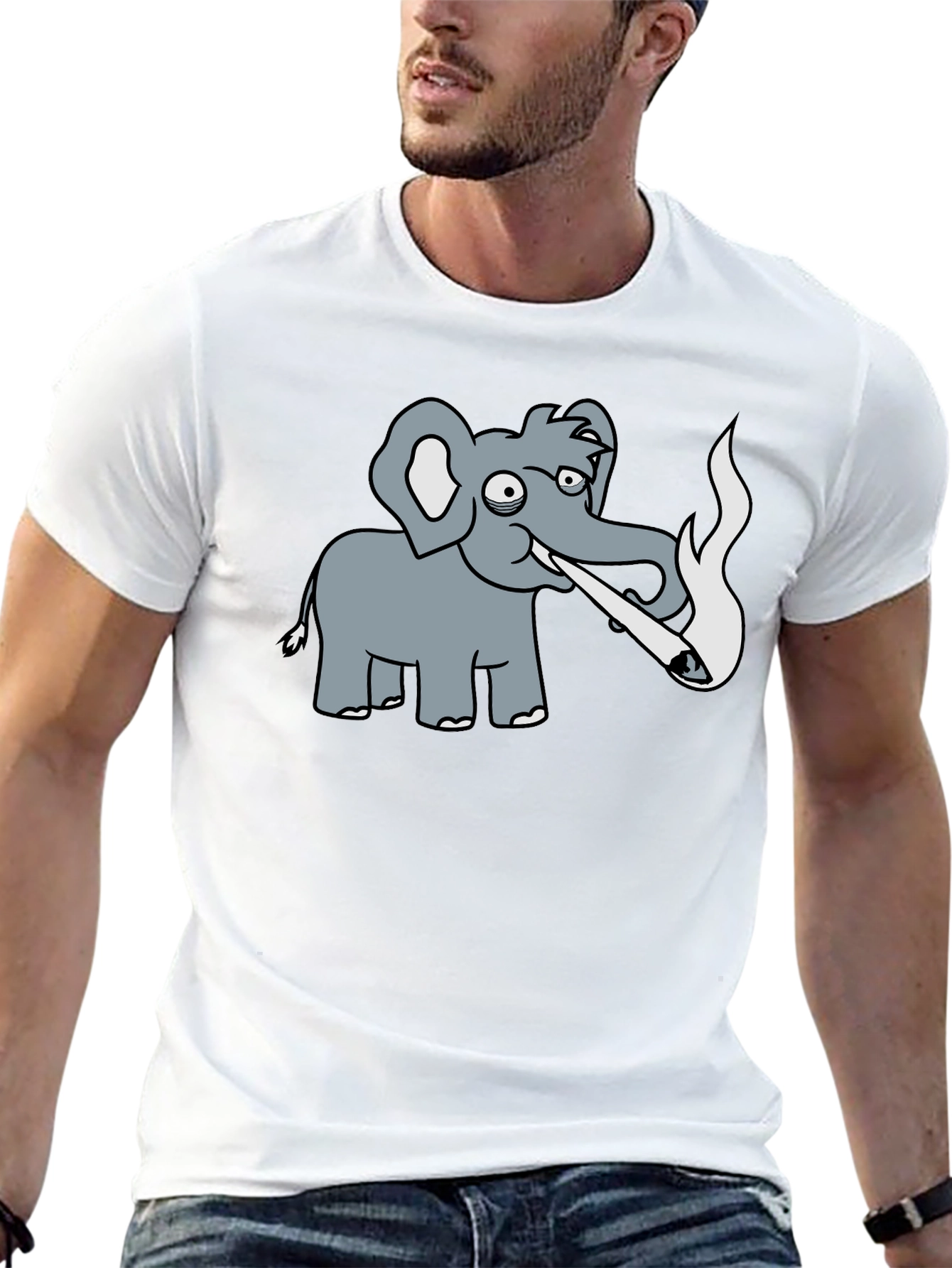 Humorous Elephant T-Shirt - Casual Black Tee