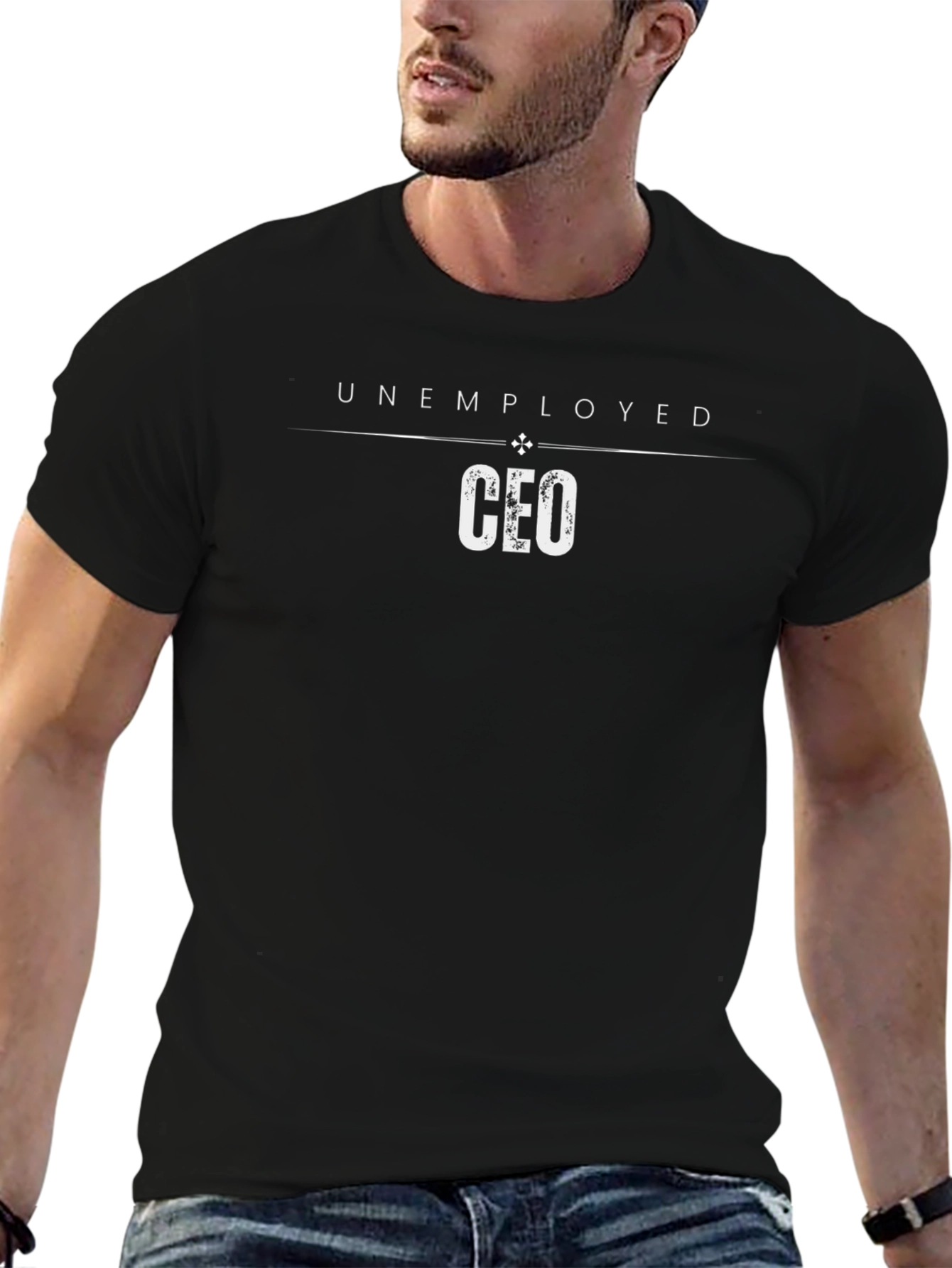 Unemployed CFO Graphic T-Shirt - Black Crew Neck Tee