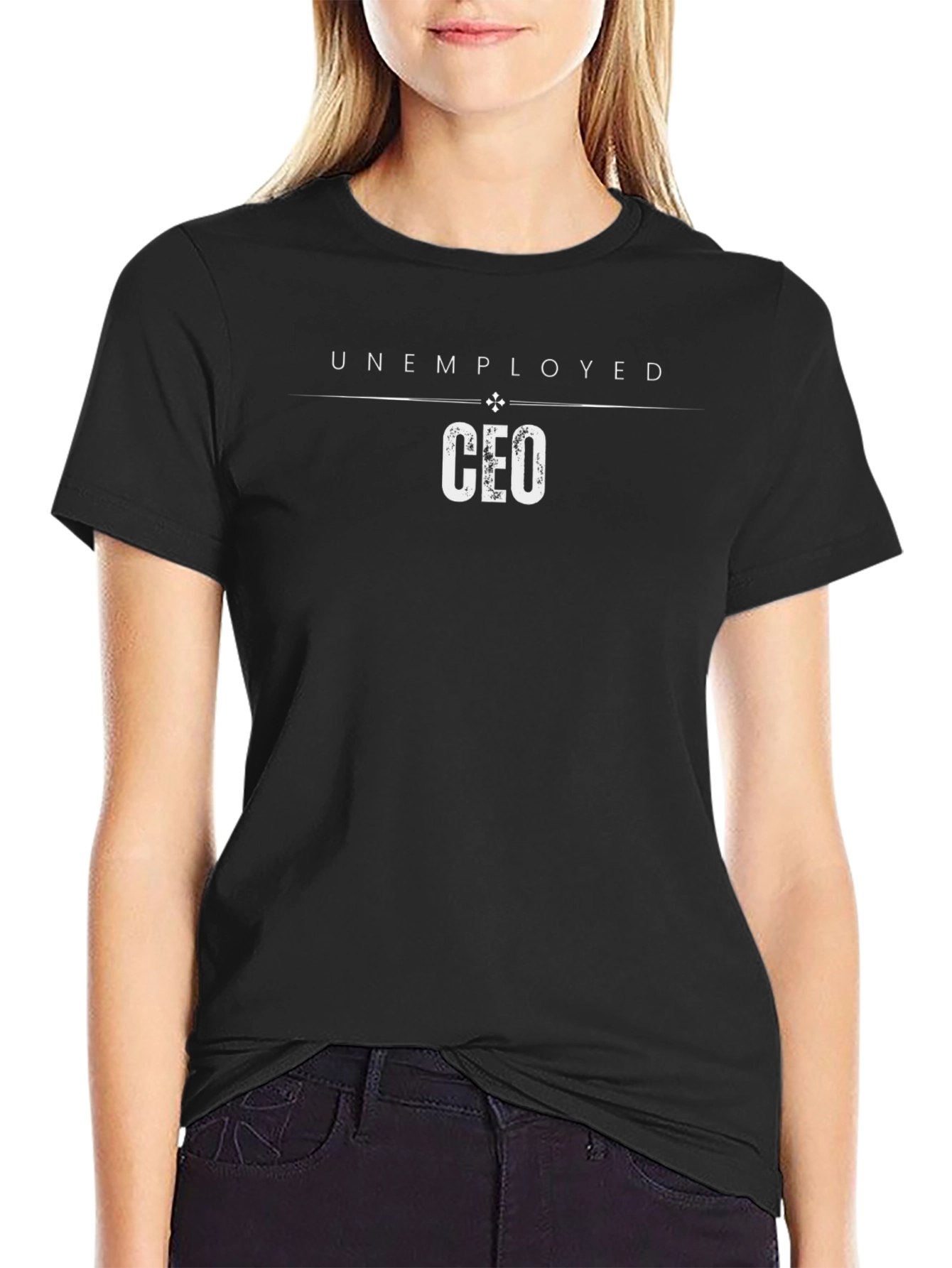 Unemployed CFO Graphic T-Shirt - Black Crew Neck Tee