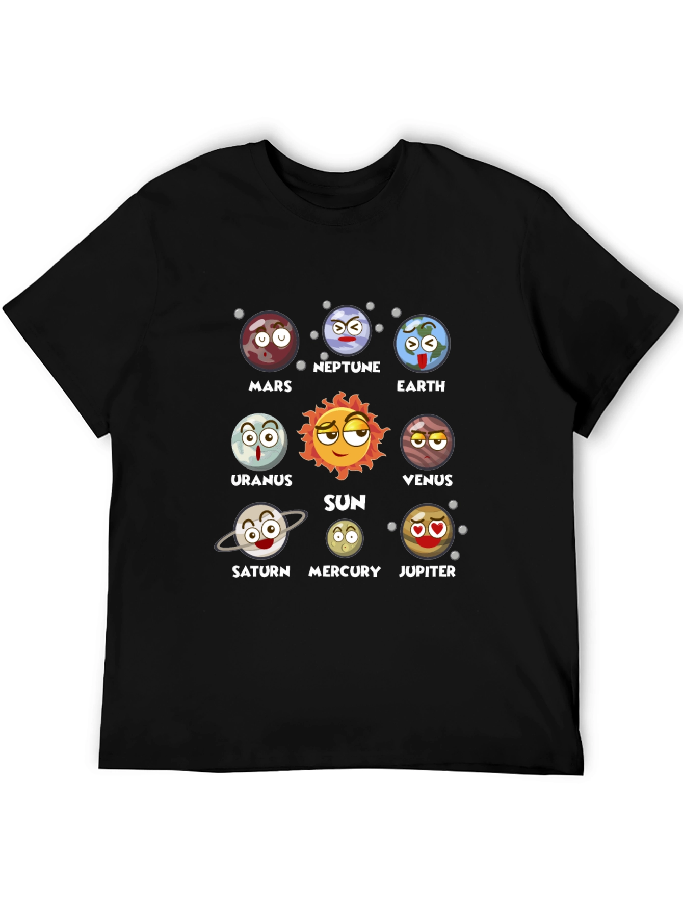 Planets Cartoon Graphic Novelty T-Shirt