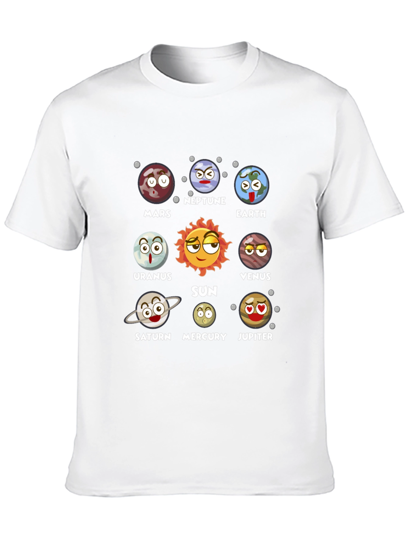 Planets Cartoon Graphic Novelty T-Shirt