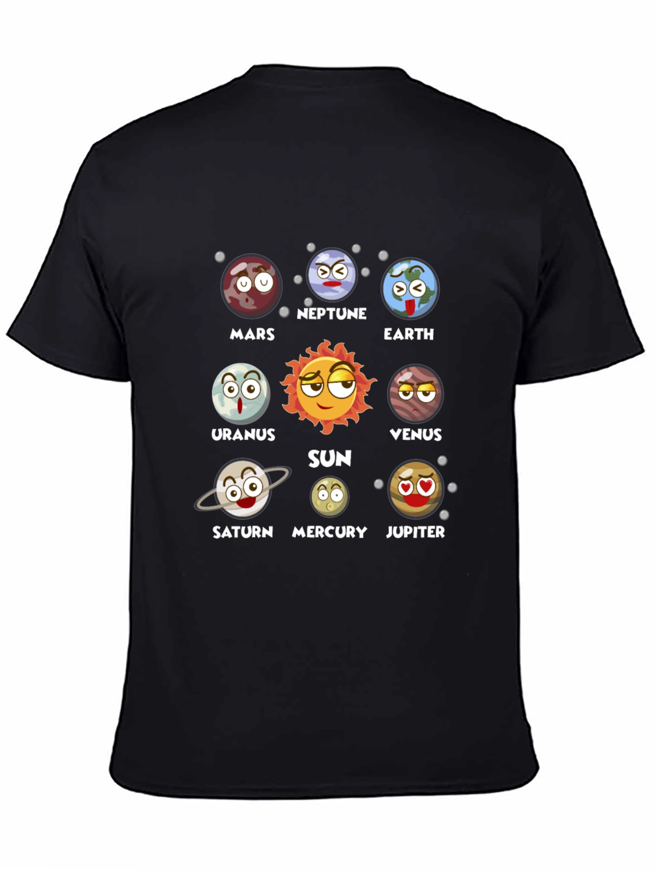 Planets Cartoon Graphic Novelty T-Shirt