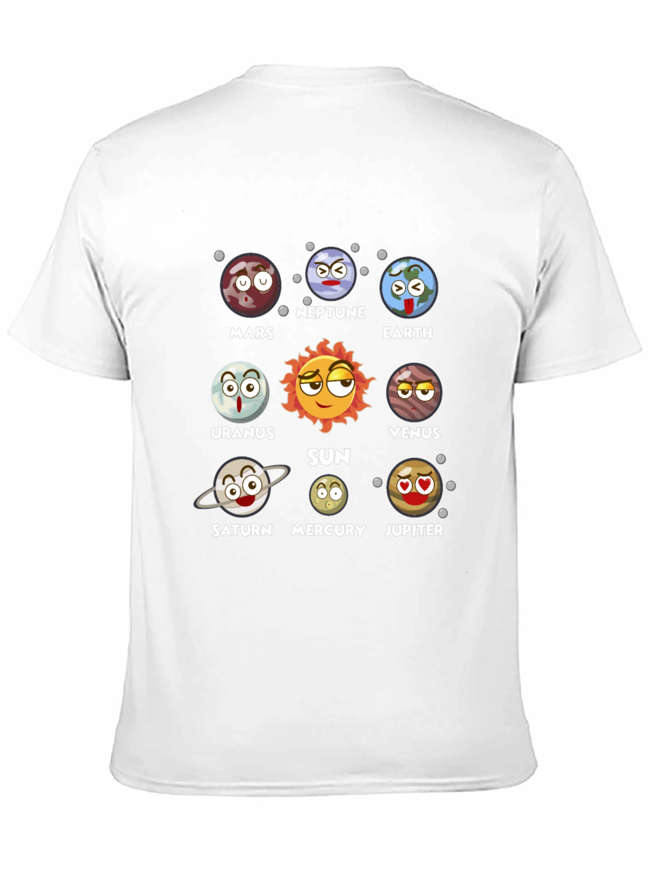 Planets Cartoon Graphic Novelty T-Shirt