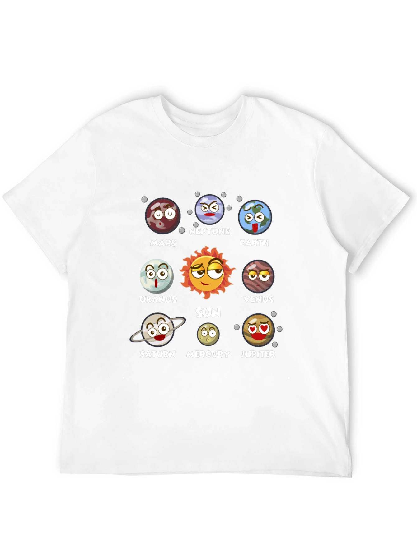 Planets Cartoon Graphic Novelty T-Shirt