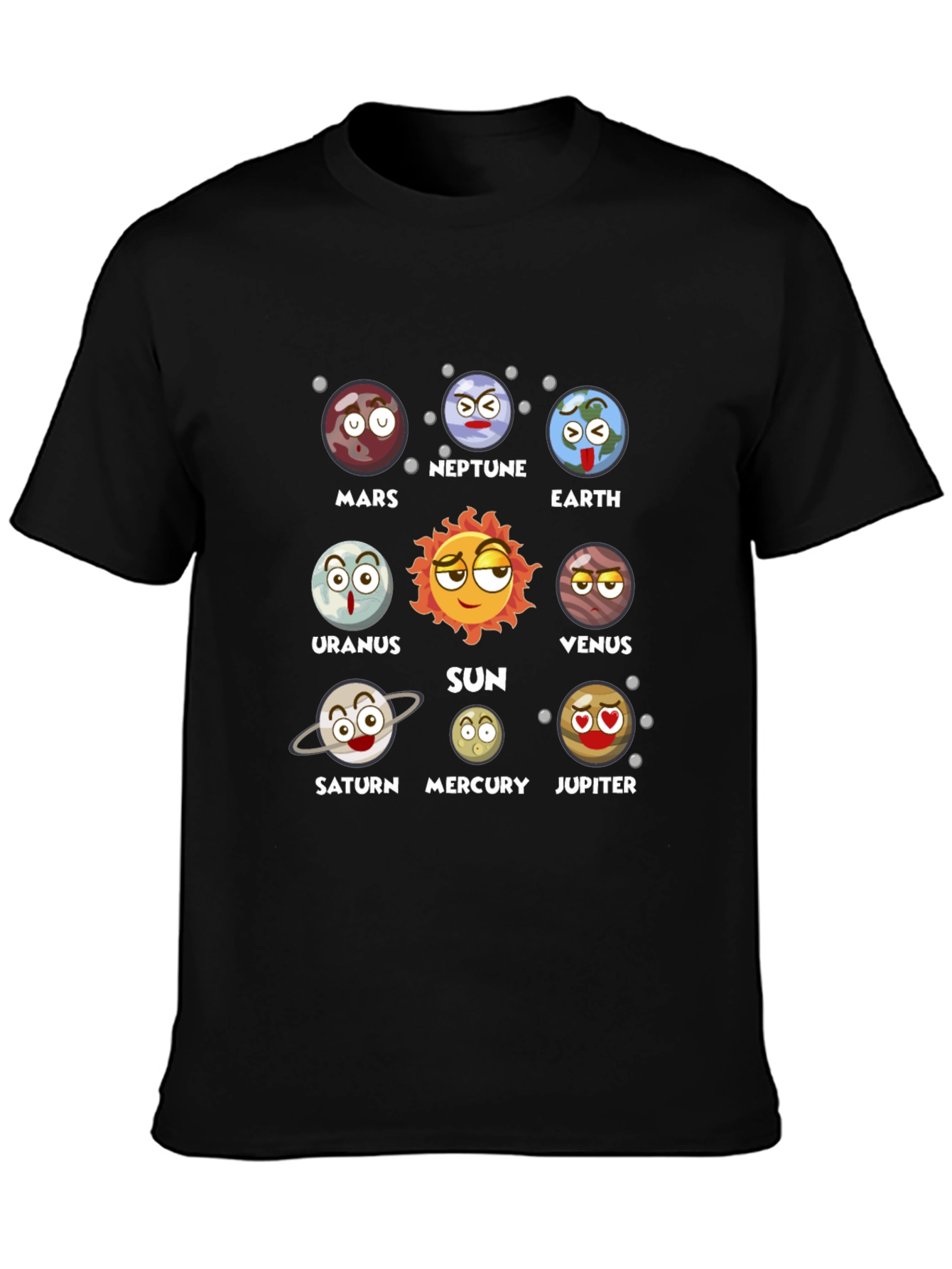 Planets Cartoon Graphic Novelty T-Shirt