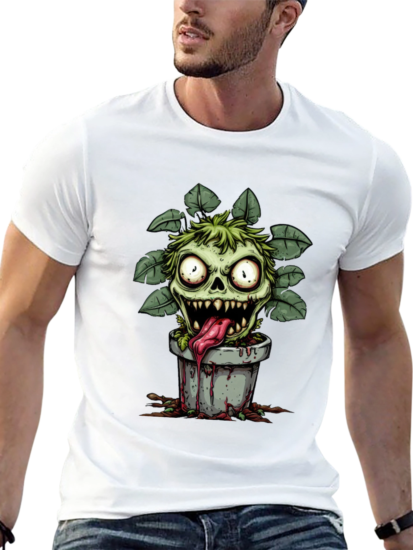 Zombie Plant Monster Graphic T-Shirt