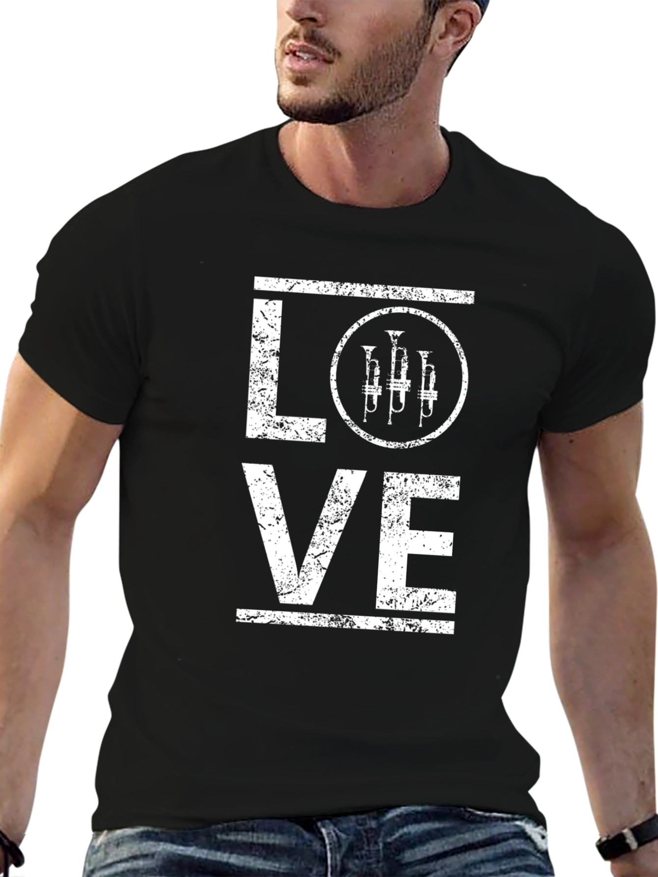 Trumpet LOVE Graphic Tee - Musicians Black T-Shirt