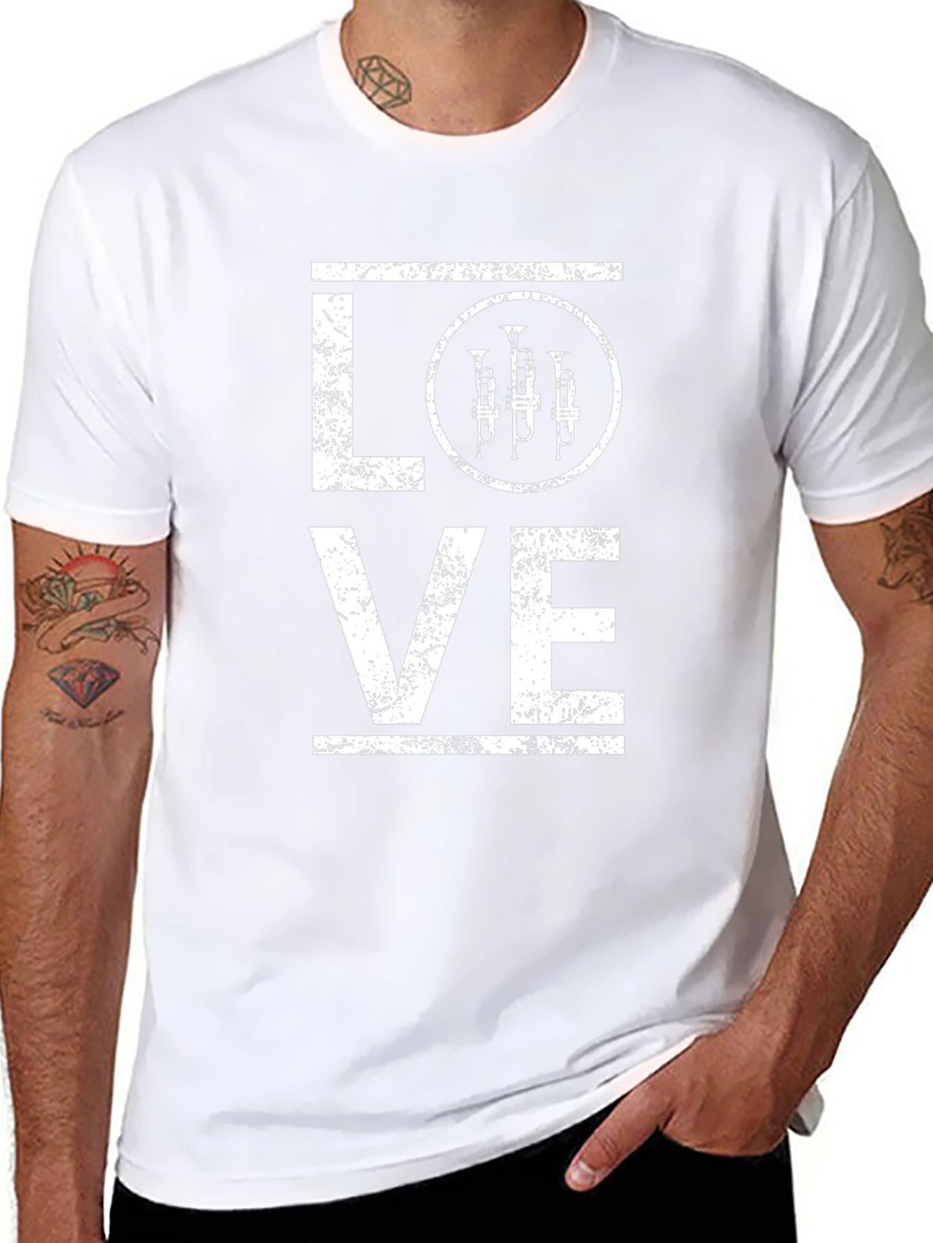 Trumpet LOVE Graphic Tee - Musicians Black T-Shirt