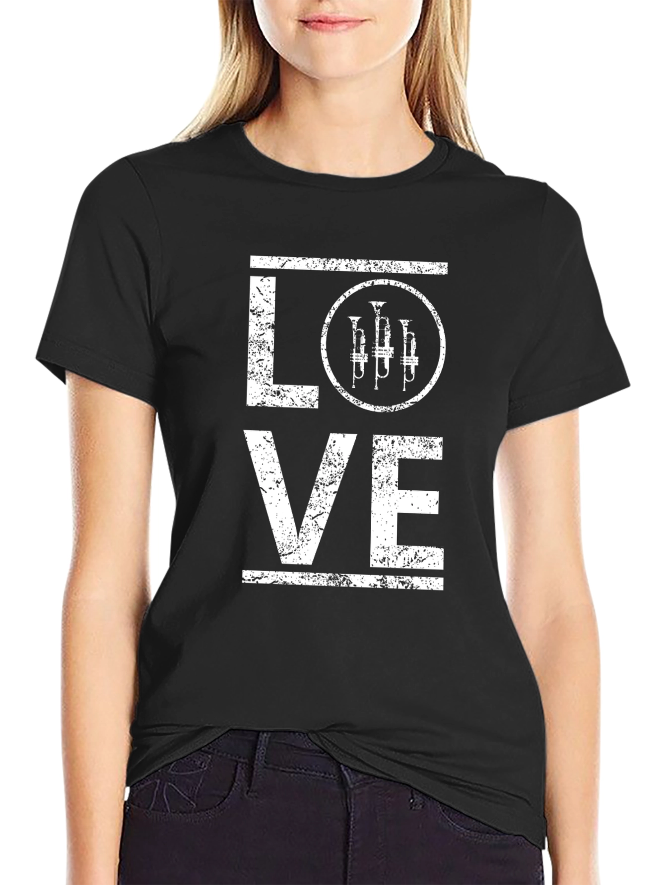 Trumpet LOVE Graphic Tee - Musicians Black T-Shirt