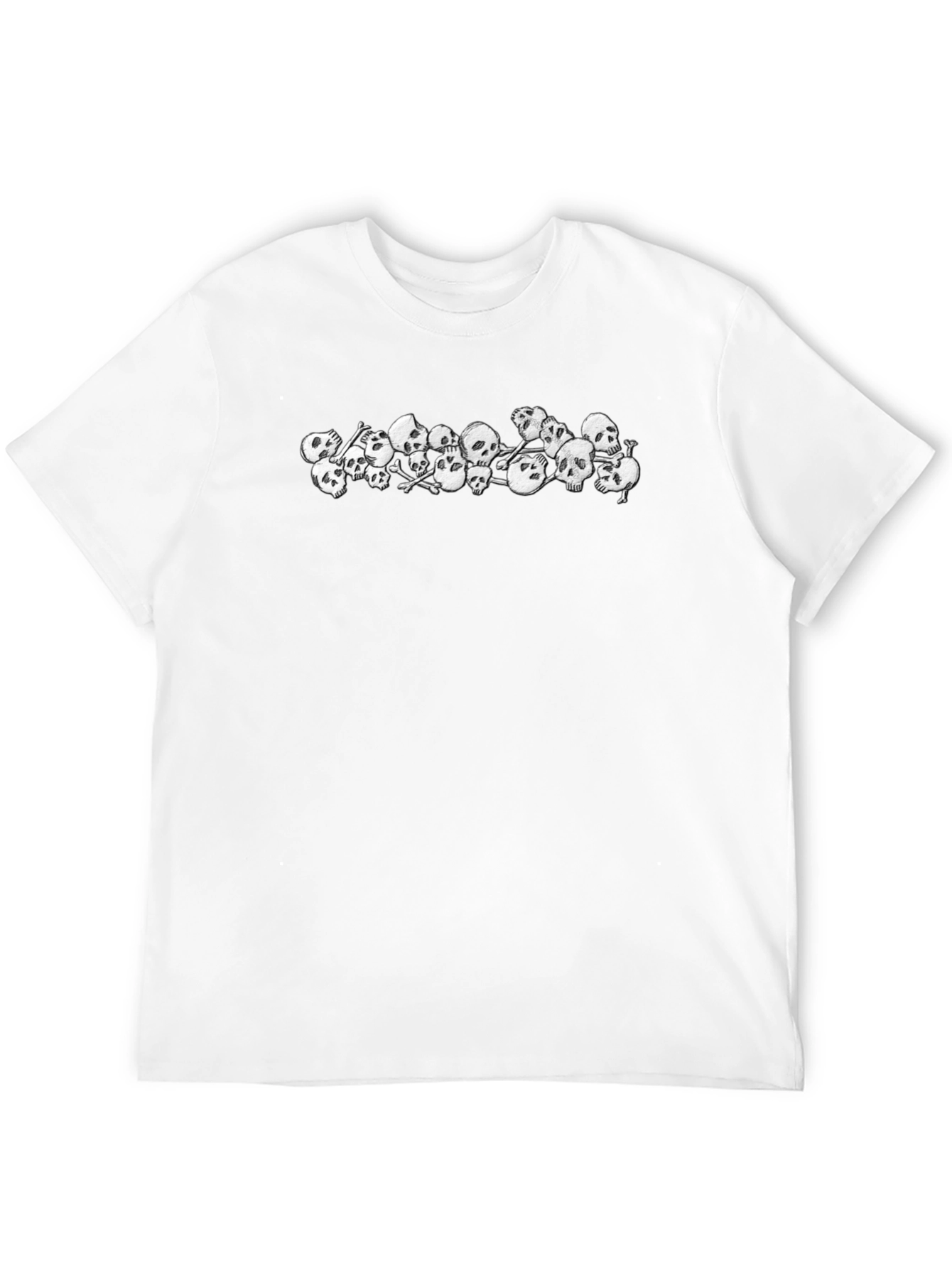 Skull Pile Graphic Tee - Black Cotton T-Shirt