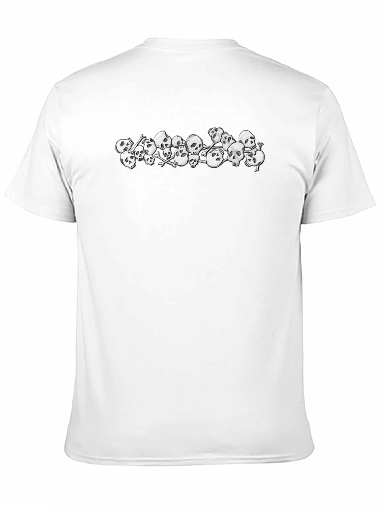 Skull Pile Graphic Tee - Black Cotton T-Shirt