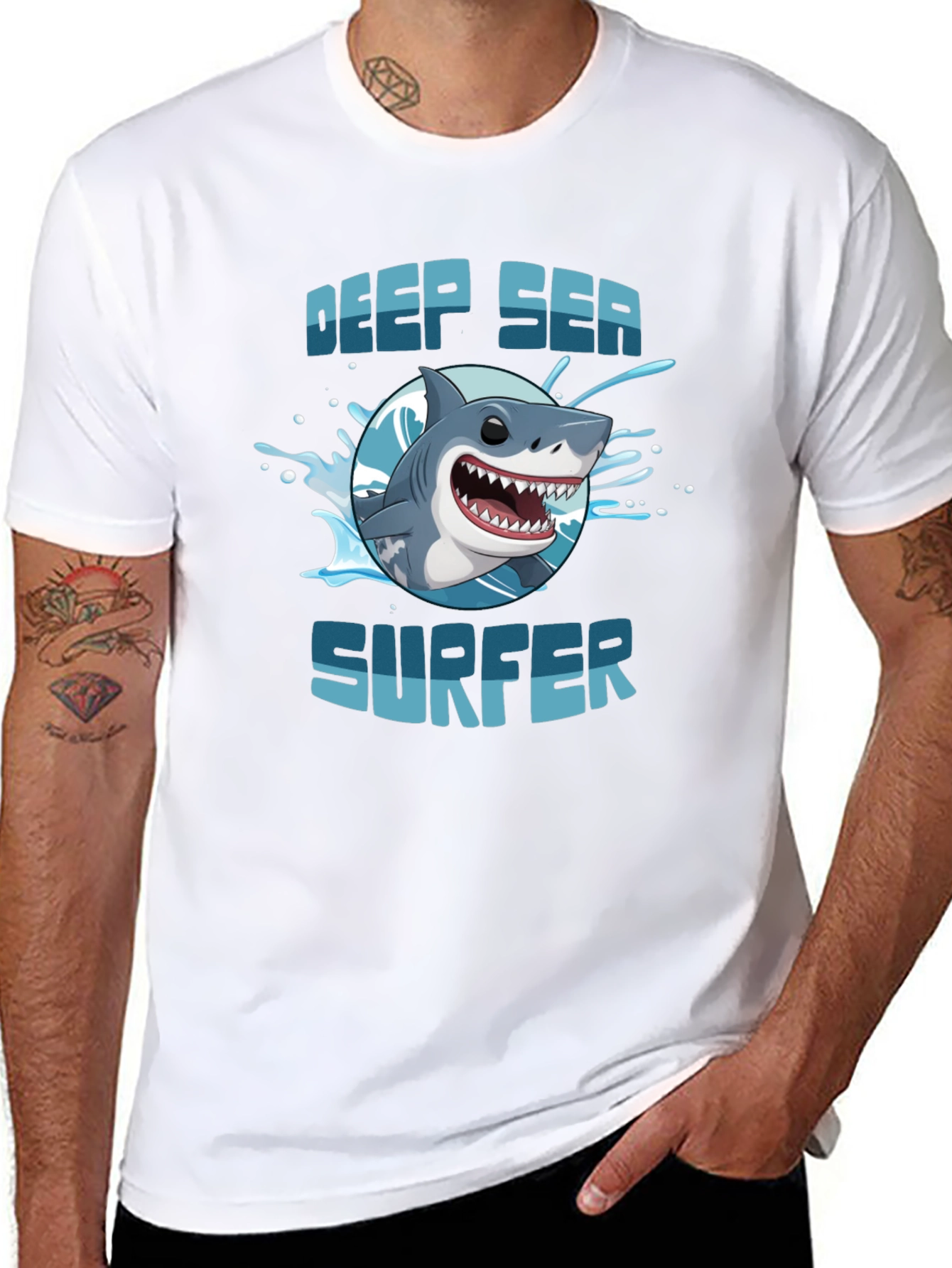 Deep Sea Surfer Graphic T-Shirt - Black Cotton Tee