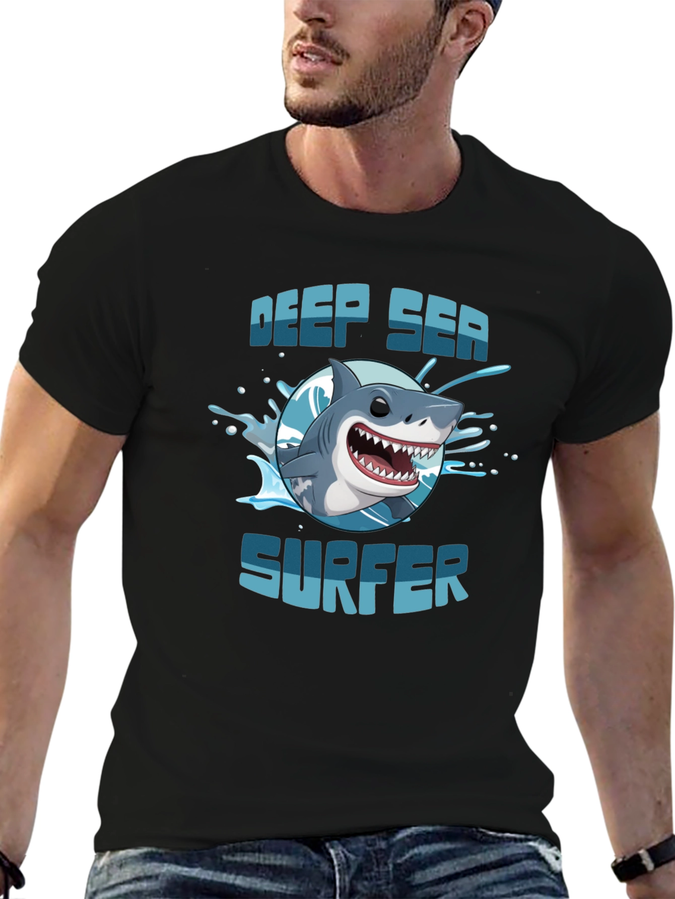 Deep Sea Surfer Graphic T-Shirt - Black Cotton Tee