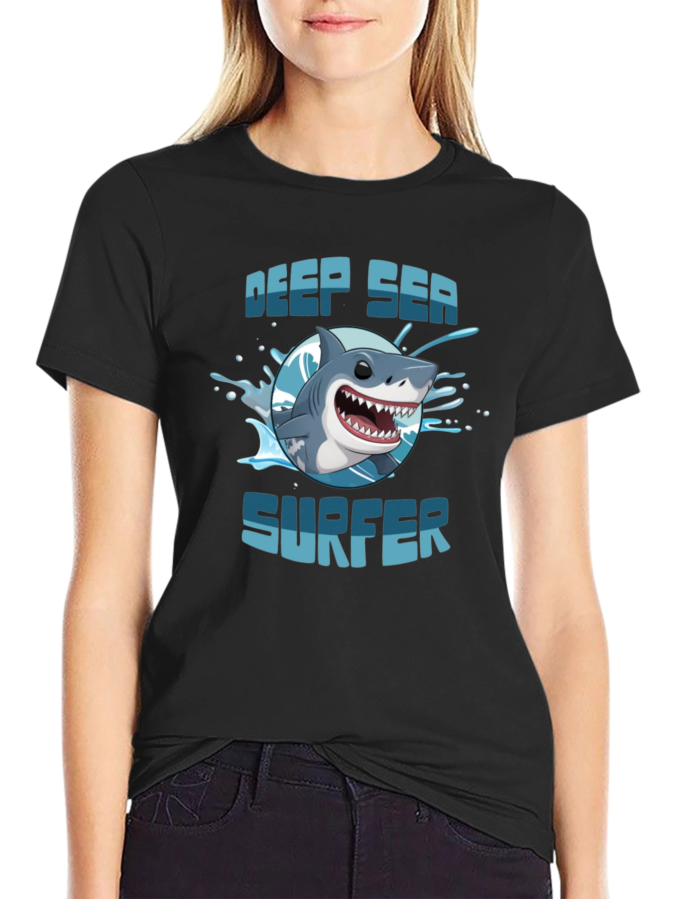 Deep Sea Surfer Graphic T-Shirt - Black Cotton Tee