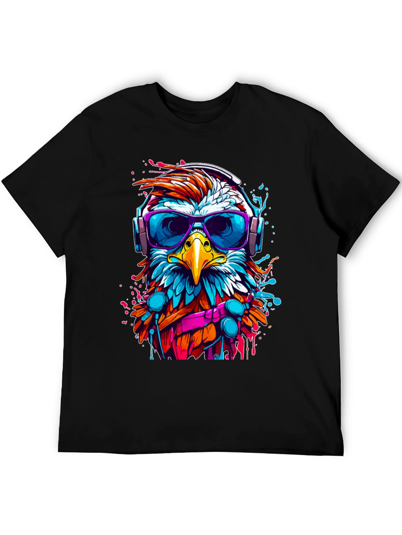 Eagle DJ Graphic T-Shirt - Trendy Bird Tee