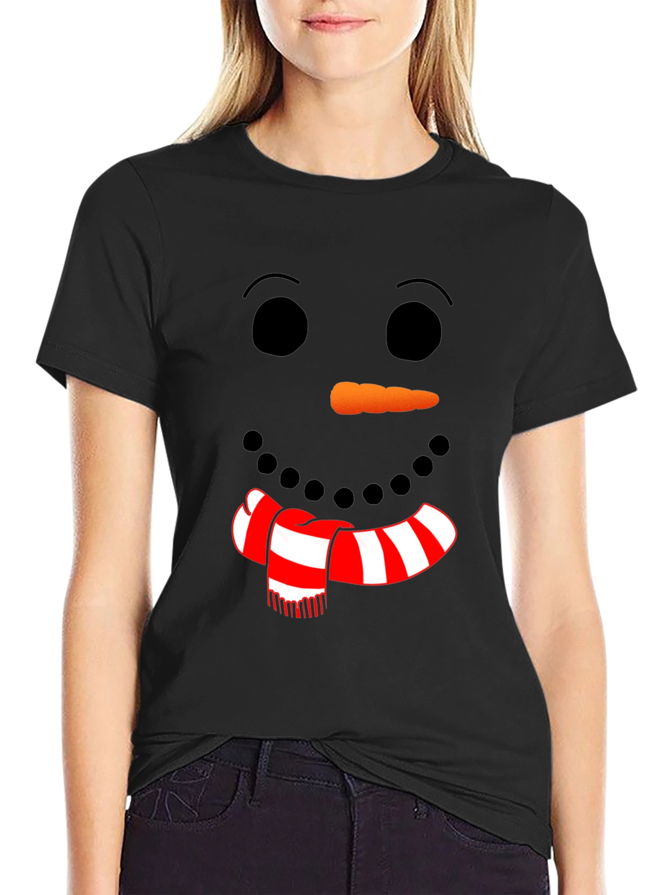 Festive Snowman Face Graphic Tee