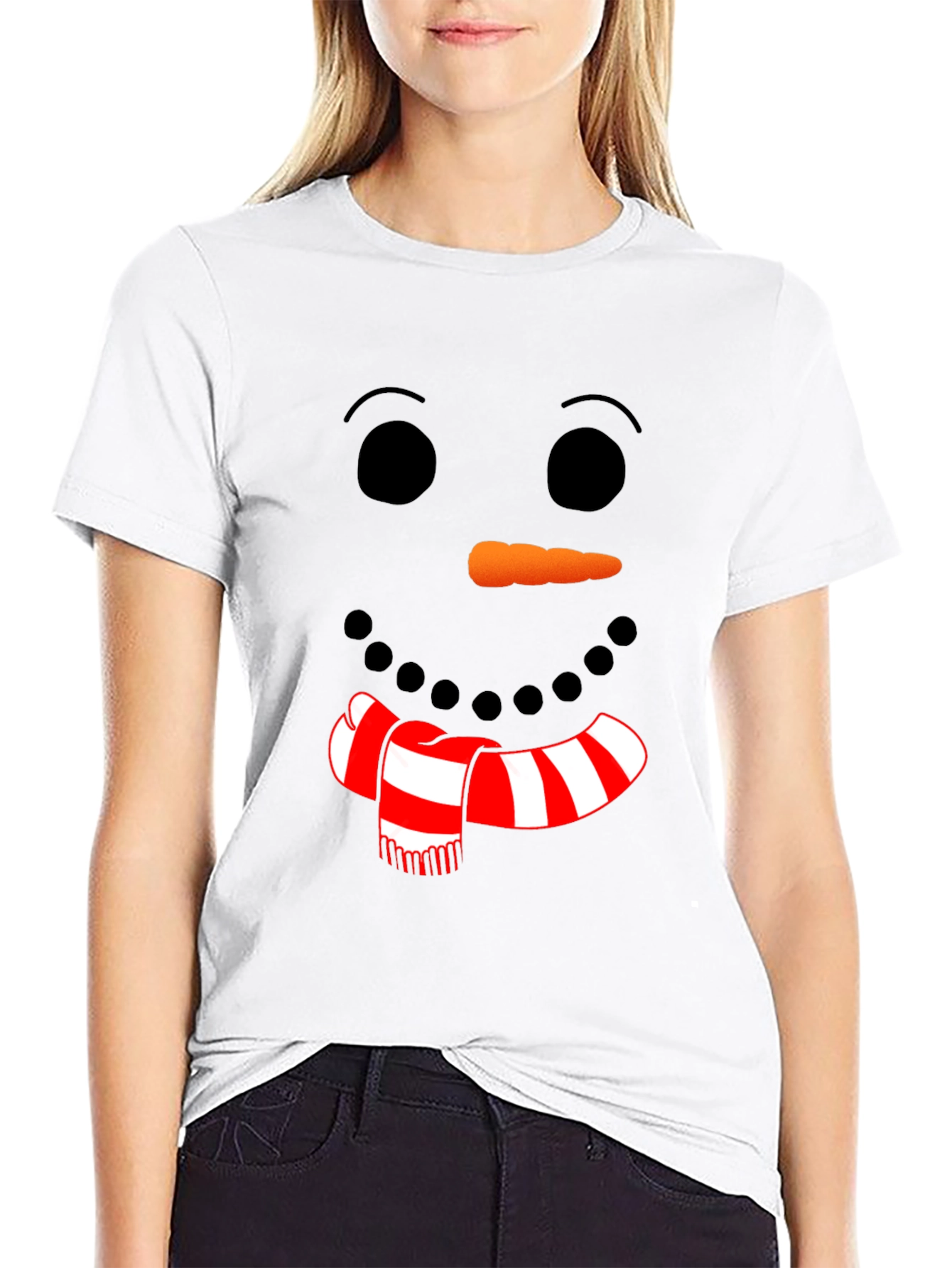 Festive Snowman Face Graphic Tee