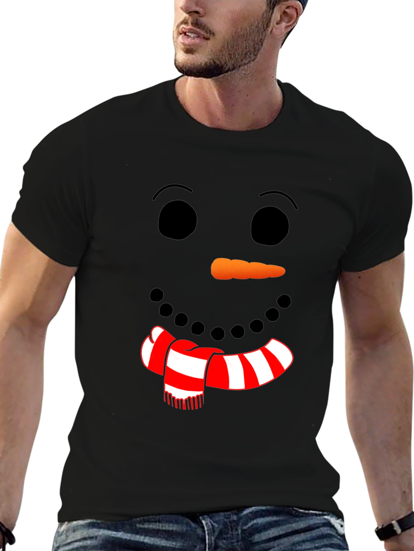 Festive Snowman Face Graphic Tee